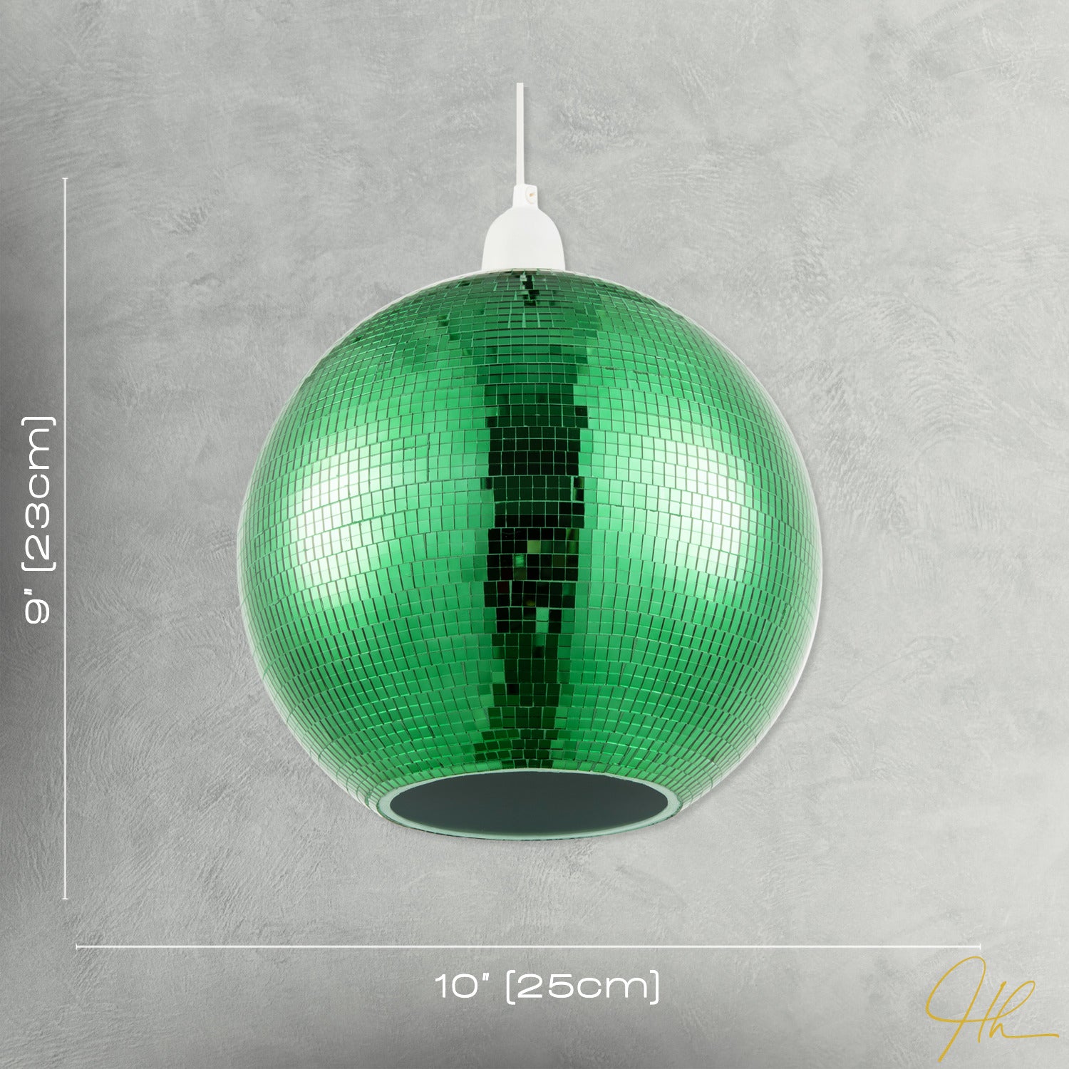 Shiny Disco Mosaic Ball in Emerald Green Mirrored Tiled Retro Style Image 7