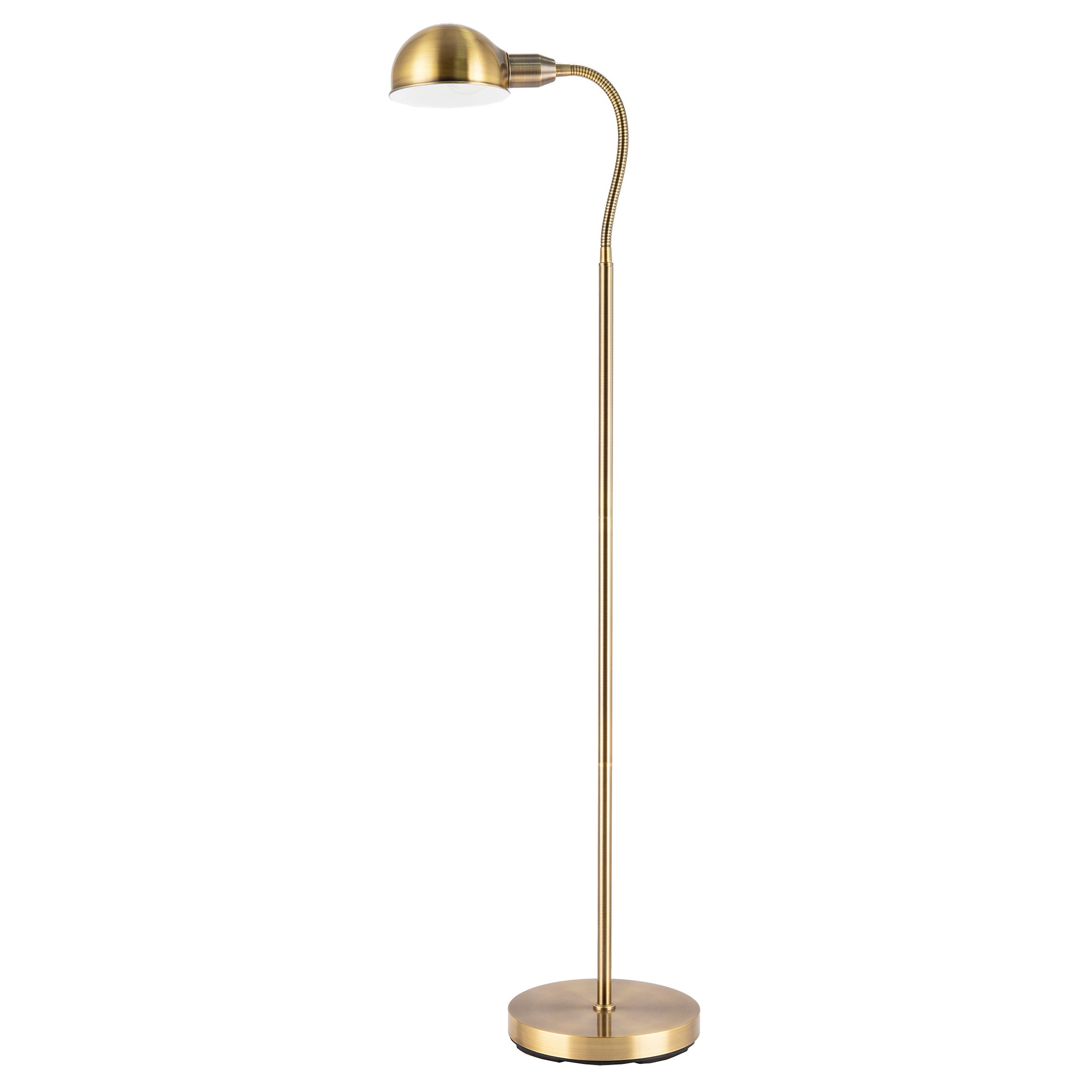Traditional Antique Brass Task Reading Floor Lamp with Adjustable Head Image 1