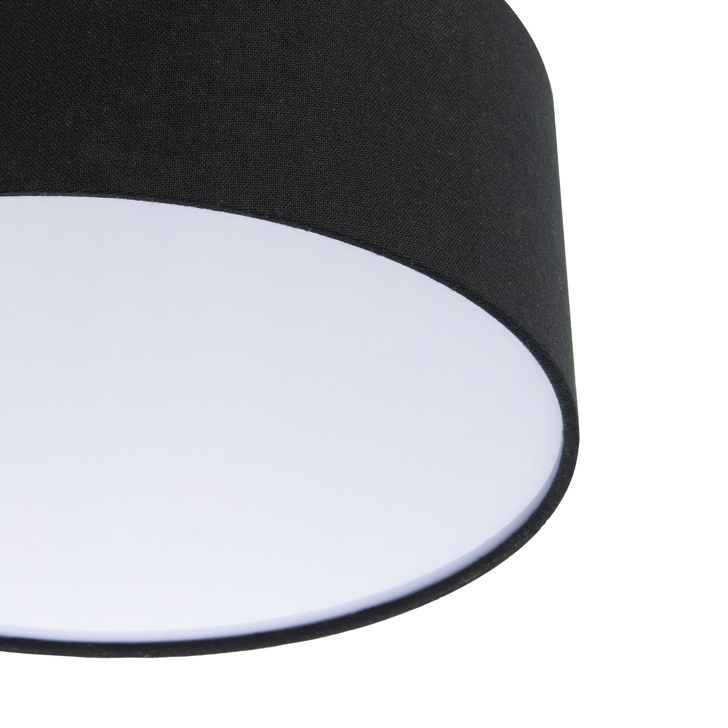 Contemporary Black Linen Fabric Semi Flush Ceiling Light Fixture Image 5