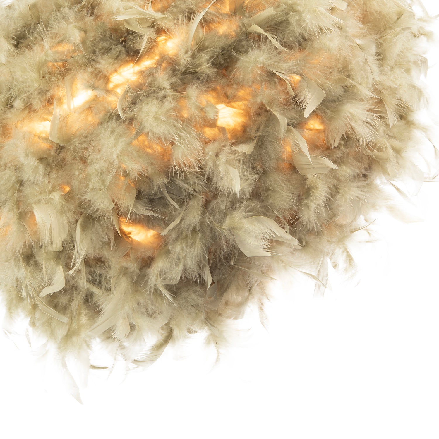 Modern and Unique Large Olive Green Feather Decorated Pendant Shade Image 4