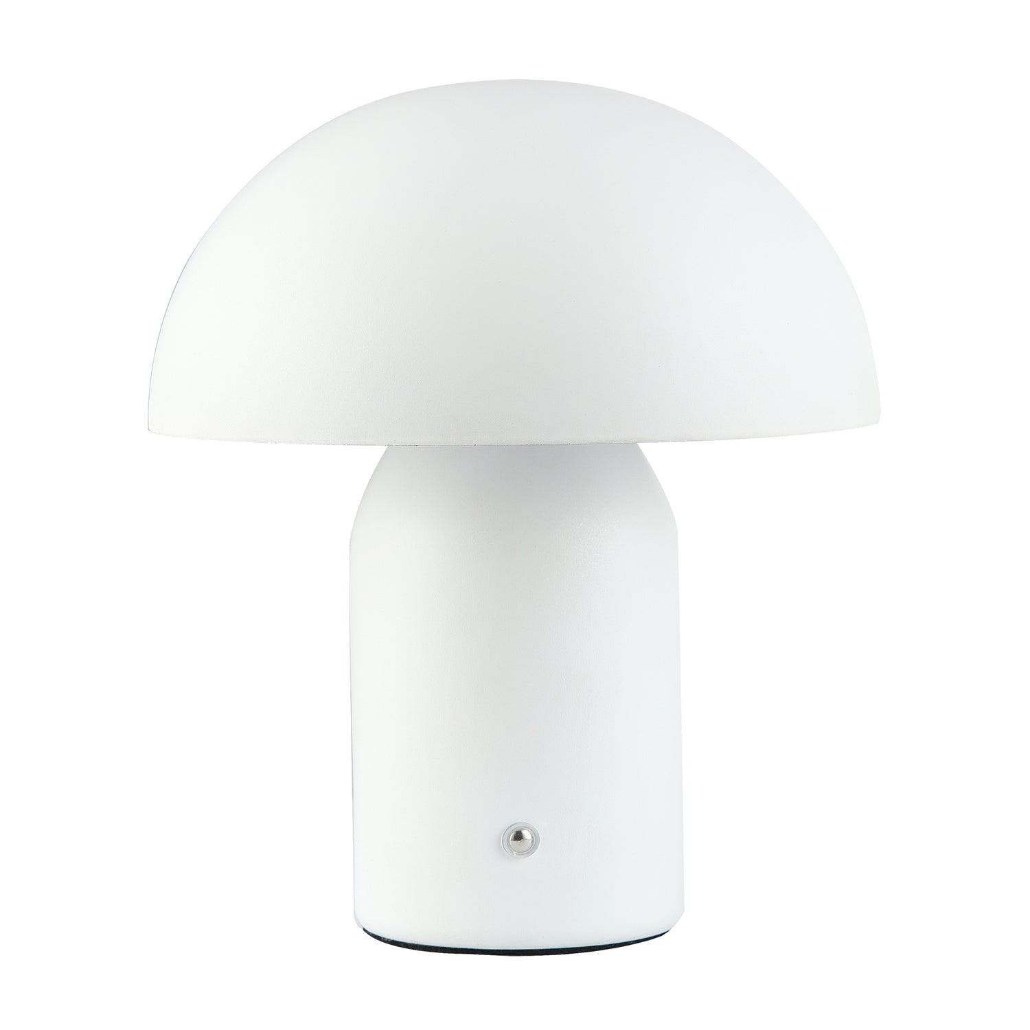 Modern Rechargeable Mushroom Table Lamp in Mat White with Touch Dimmer Button Image 1