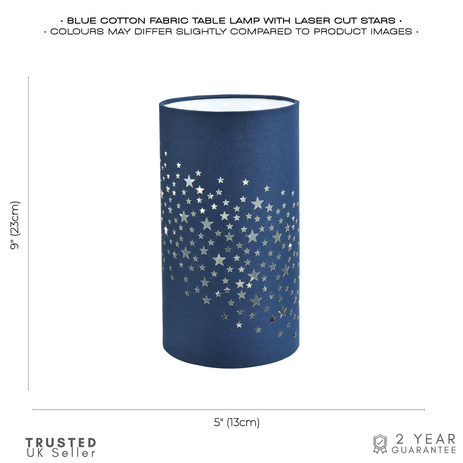 Modern Stars Decorated Children/Kids Midnight Blue Cotton Bedside Table Light Image 4