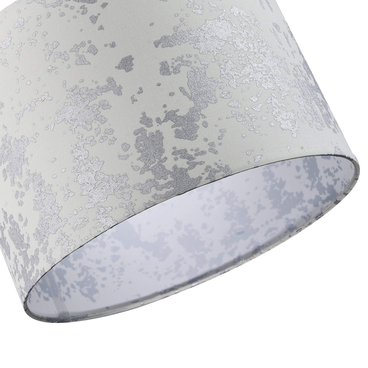 Modern Cream Cotton Fabric Lampshade with Silver Foil Decor for Table or Ceiling Image 3