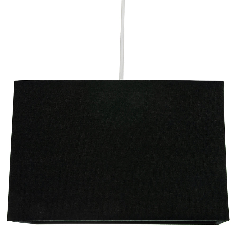 Contemporary and Stylish Jet Black Linen Fabric Rectangular Lamp Shade Image 6