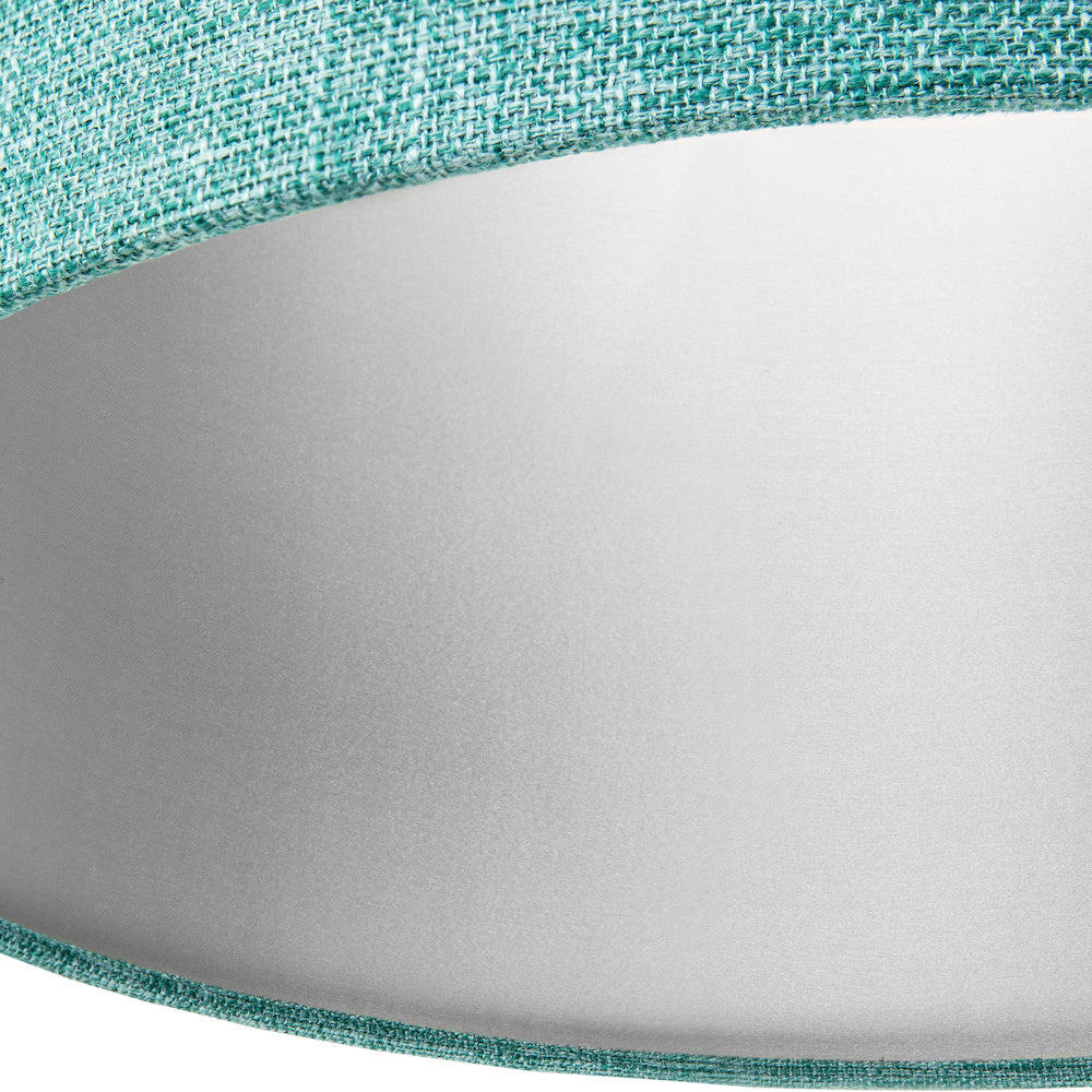 Contemporary and Sleek 10 Inch Teal Linen Fabric Drum Lamp Shade 60w Maximum Image 3