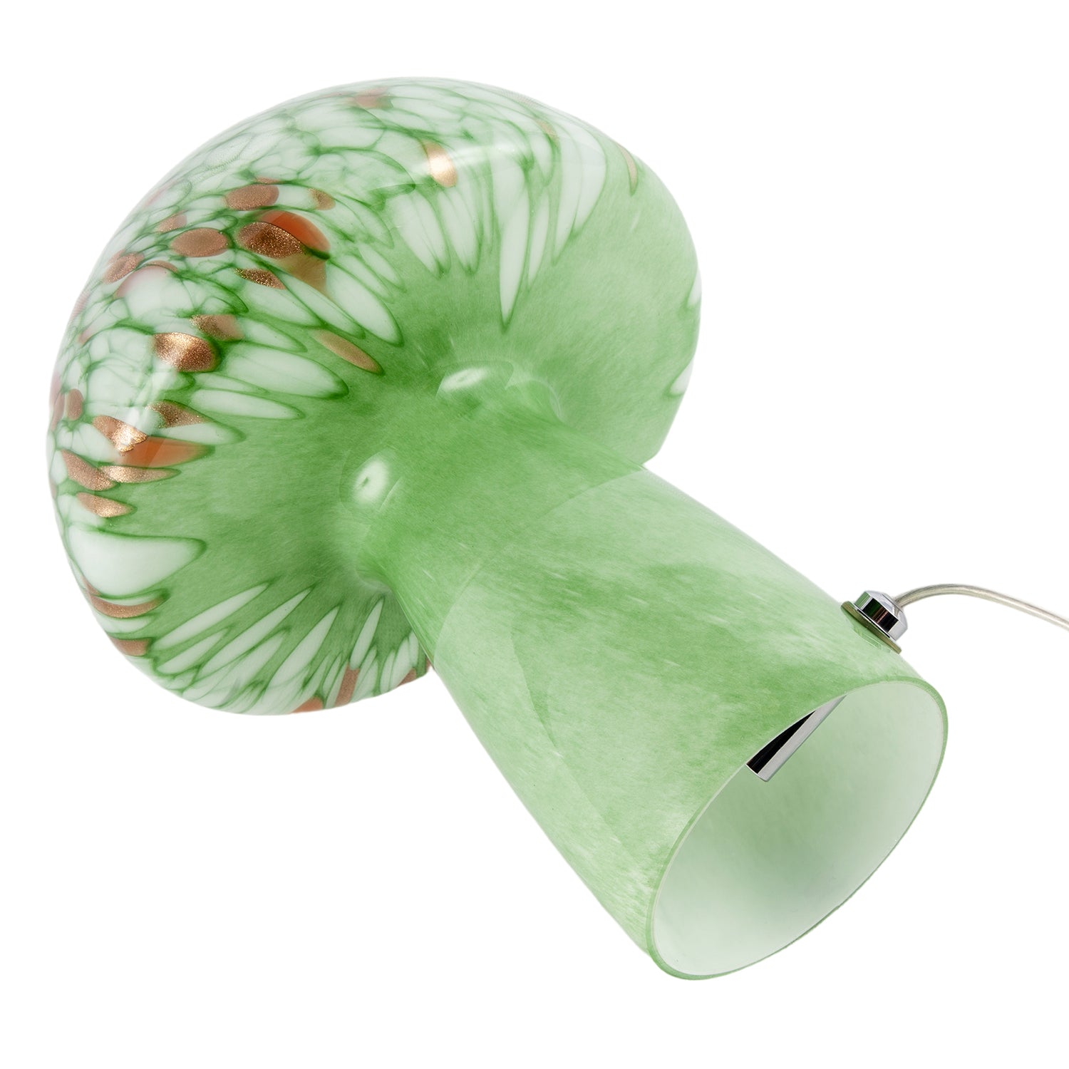 Retro Italian Designed Green Glass Mushroom Lamp with Copper Flecks Image 4