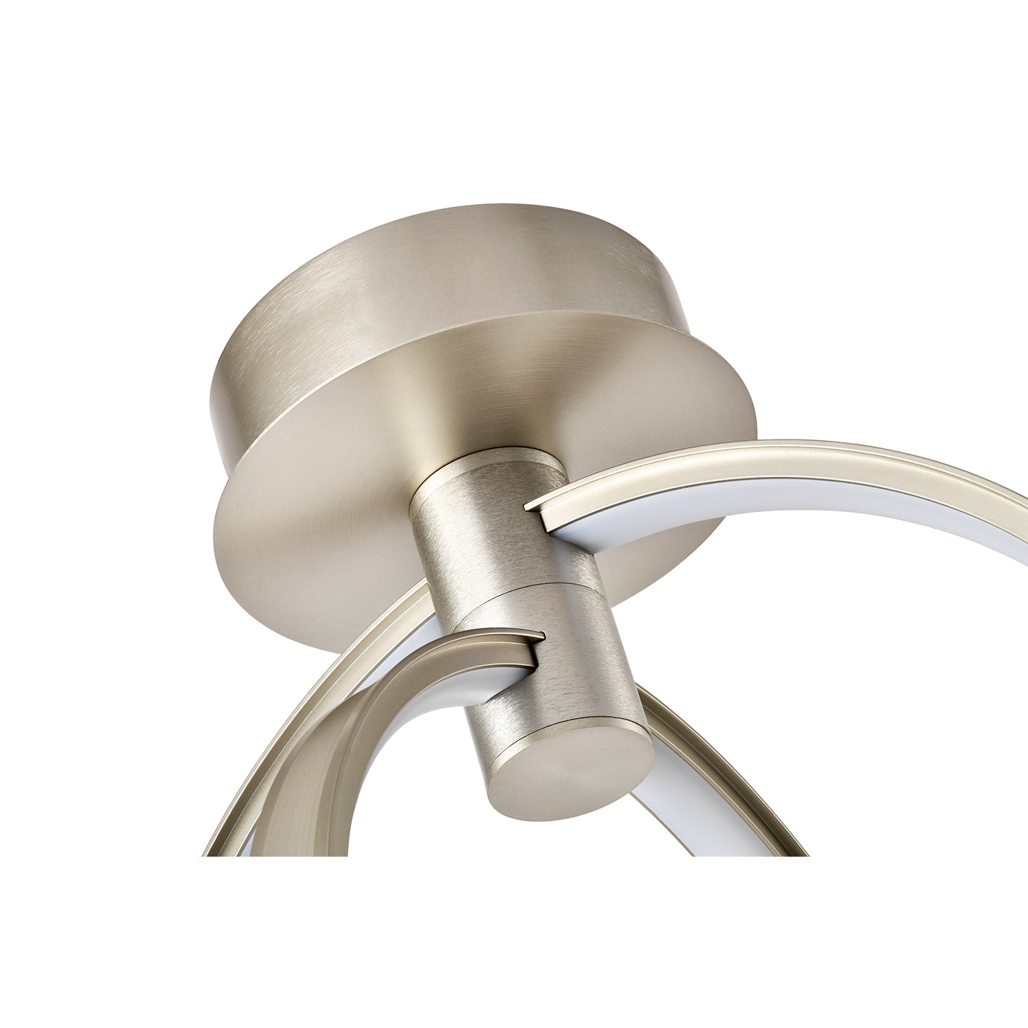 Modern Eye-Catching LED Ceiling Light in Brushed Nickel with Two Spherical Rings Image 3