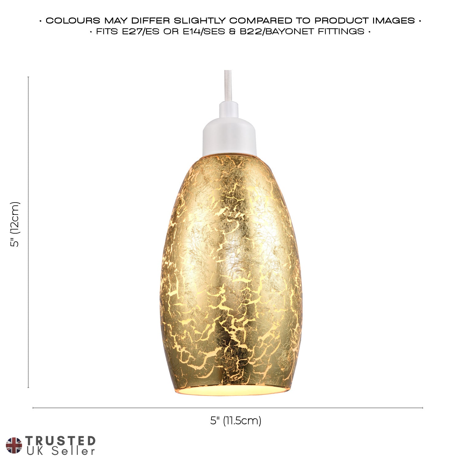 Modern Gold Foil Print Glass Pendant Light Shade with Curving Rectangular Body Image 7