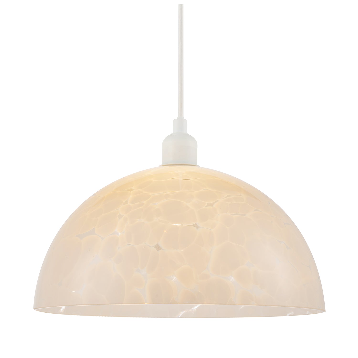 Modern Opal White Snowflake 30cm Domed Glass Pendant Ceiling Shade Image 1