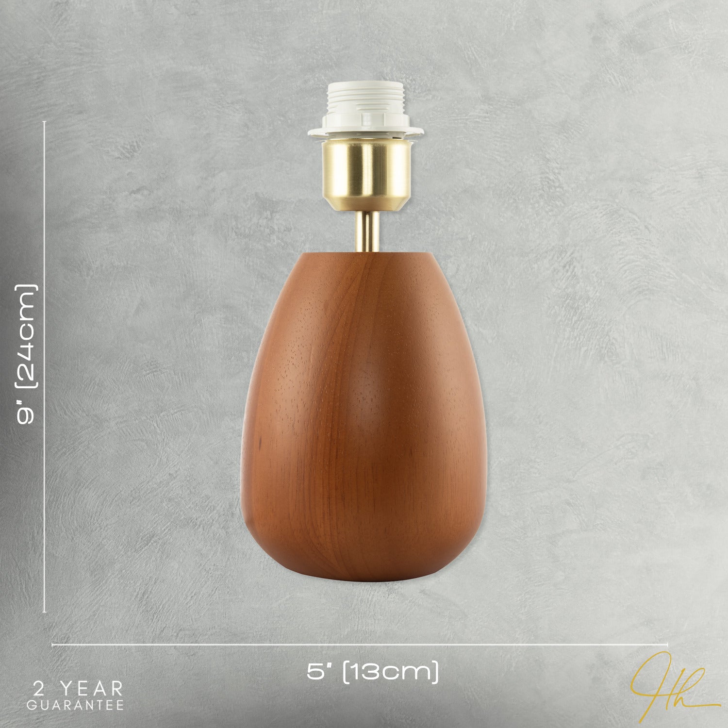 Chunky Wooden Table Lamp Base with Mahogany Finish with Inline Switch Image 7
