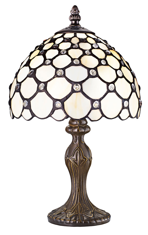 Traditional Tiffany Table Lamp Multiple Transparent Beads