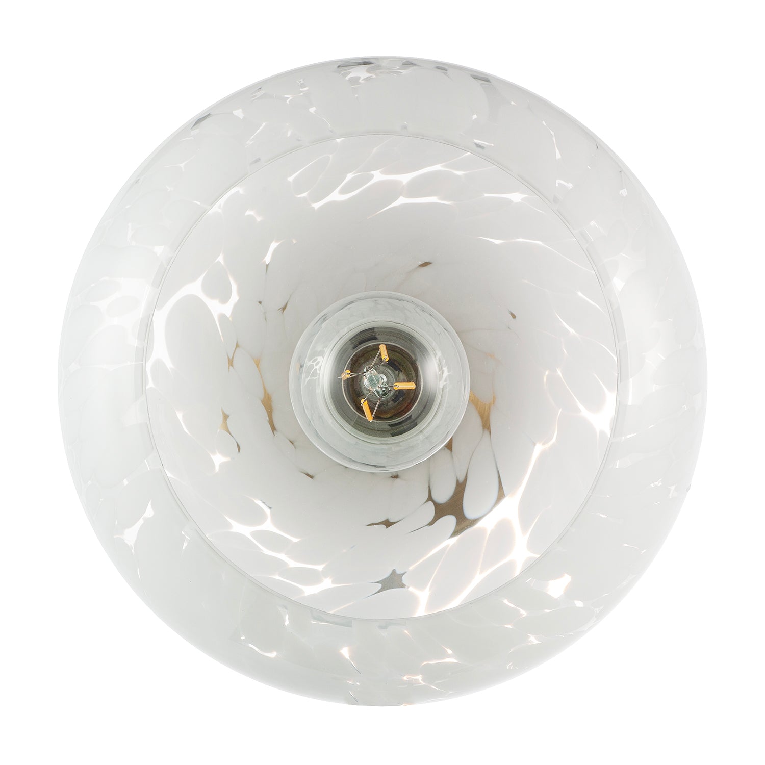 Antique Brass Ceiling Light Fitting with White Snowflake Glass Shade Image 5