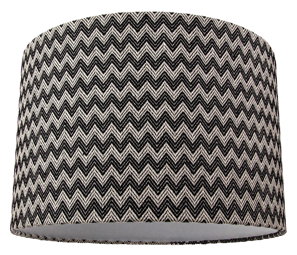 Modern Trendy Zig Zag Chevron Effect Black and White Cotton Shade Image 1