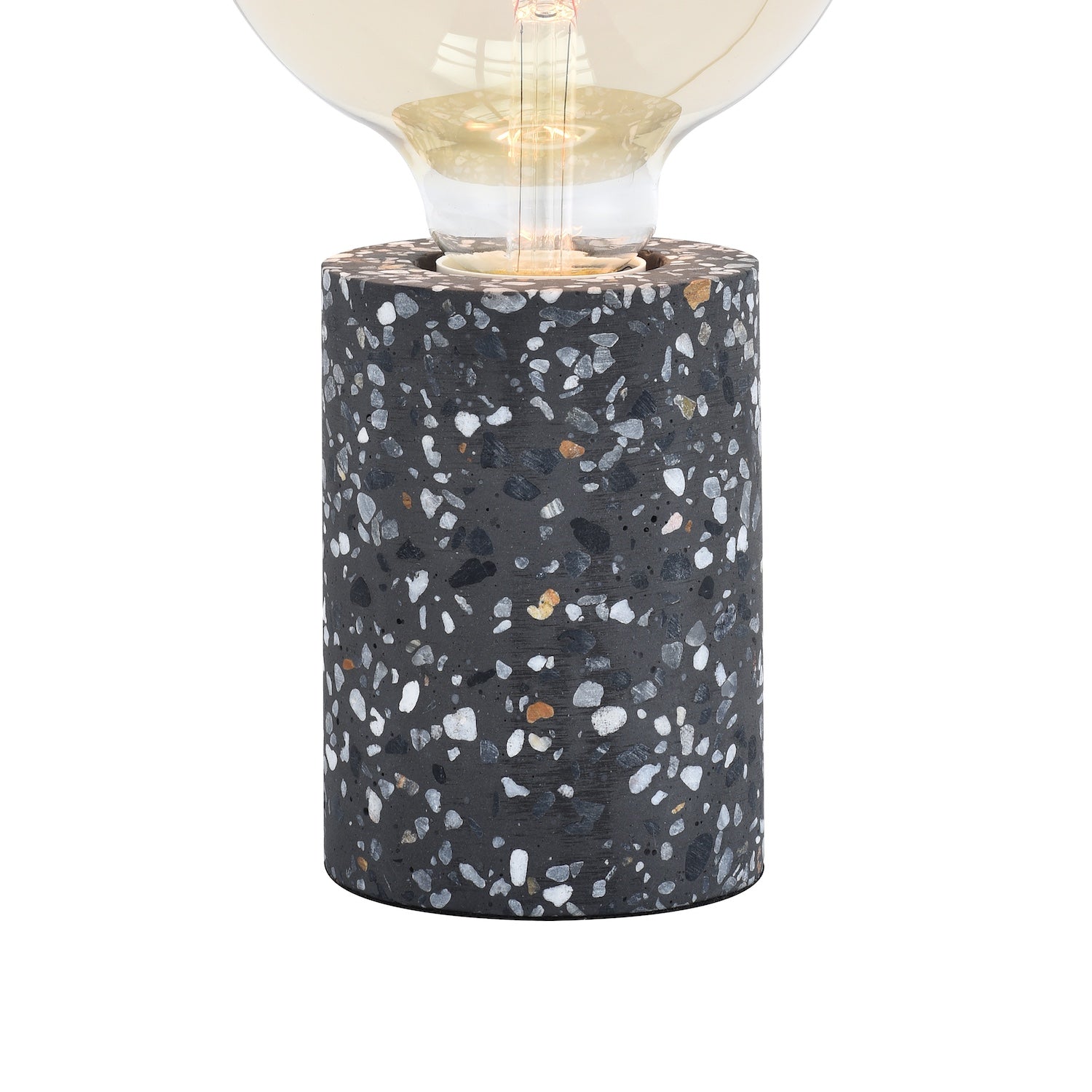 Modern Black Mosaic Concrete Table Lamp for Vintage Industrial Style Light Bulbs Image 3