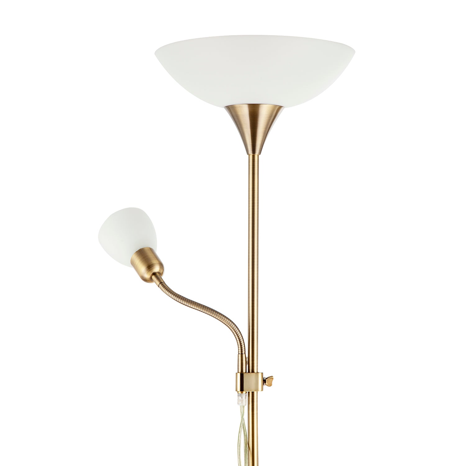 Antique Brass Mother and Child Floor Lamp with Bendy Reading Light Image 4