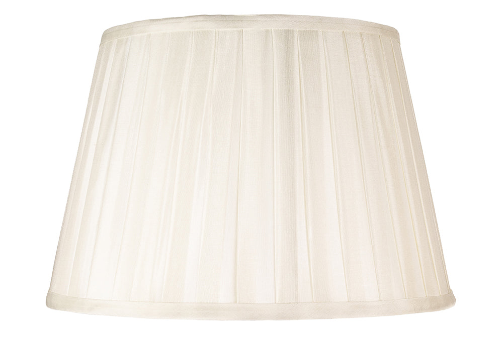 Traditional Classic Cream Faux Silk Pleated Inner Lined Lamp Shade - 12" Image 2