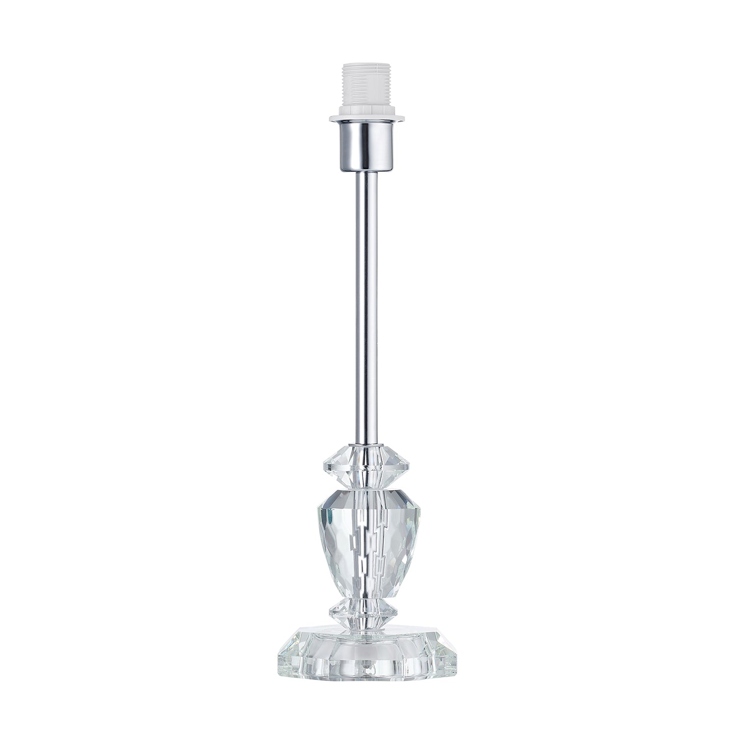 Modern and Chic Crystal Glass Table Lamp Base with Switch and Chrome Stem Image 1