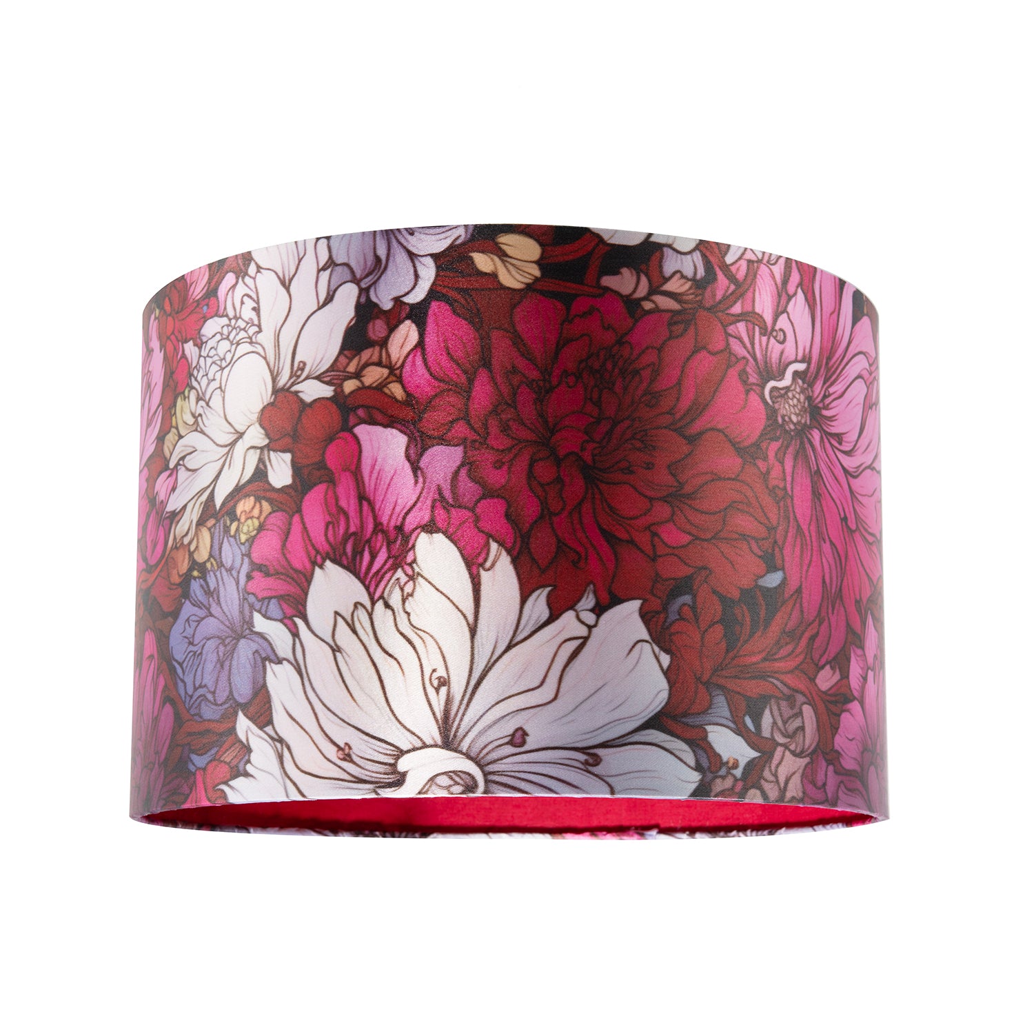Classic Red Lilac and Pink Chrysanthemum Japanese Style Lamp Shade Image 4
