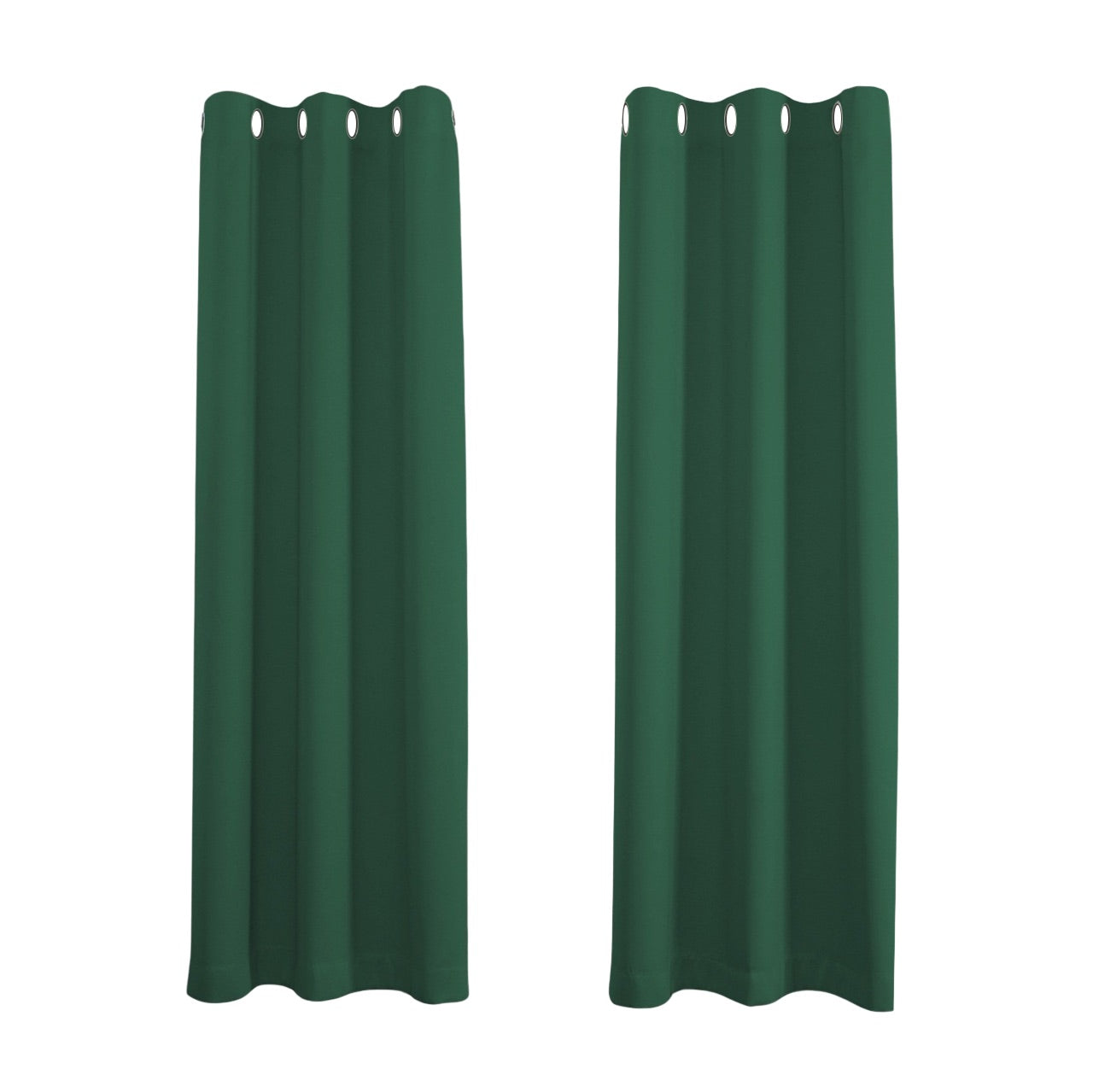 Forest Green Blackout Curtains - Dark Thermal Eyelet - 66 x 84 Drop - 2 Panel Image 1