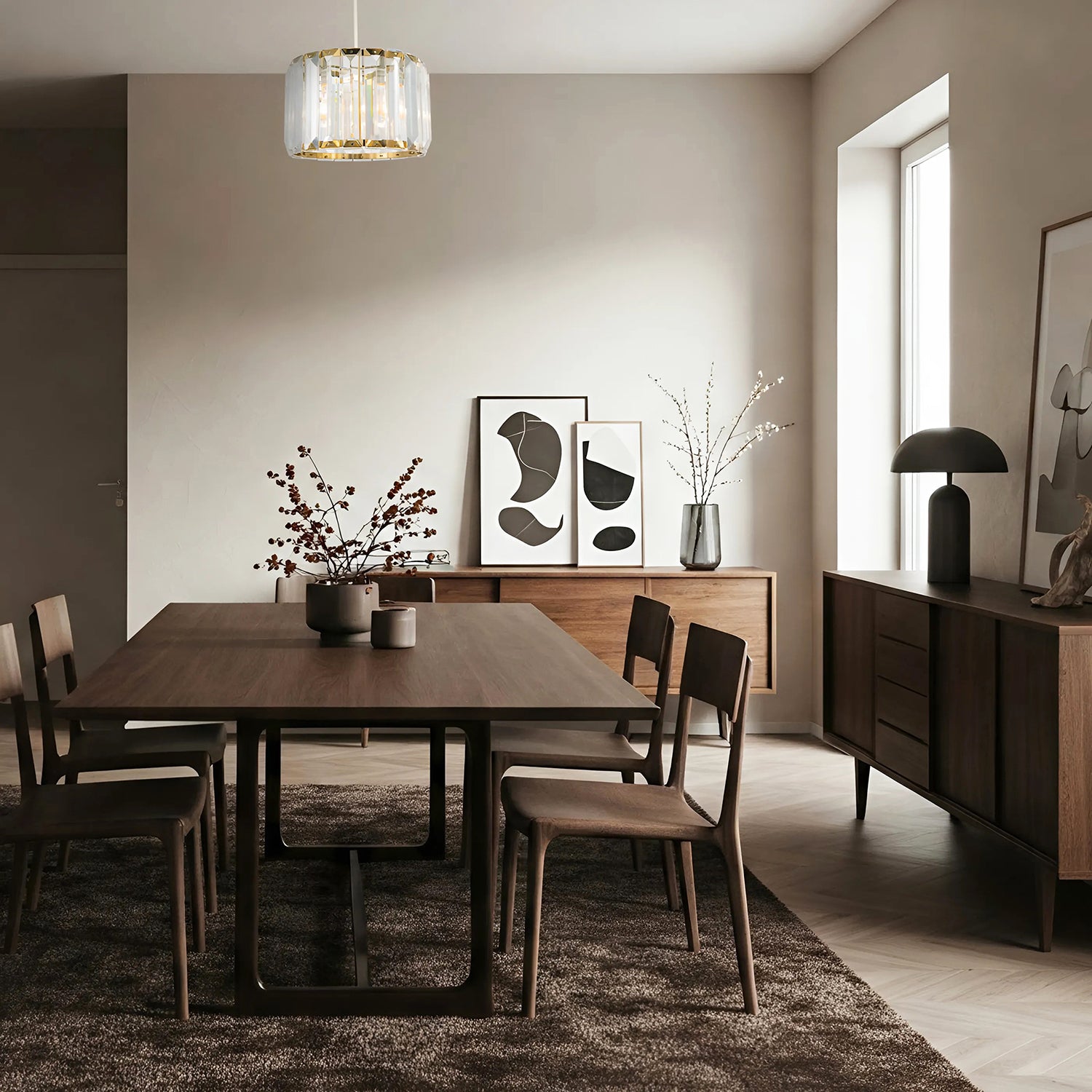 Contemporary Easy Fit Gold Pendant Shade with Clear Acrylic Rectangular Rods Image 7