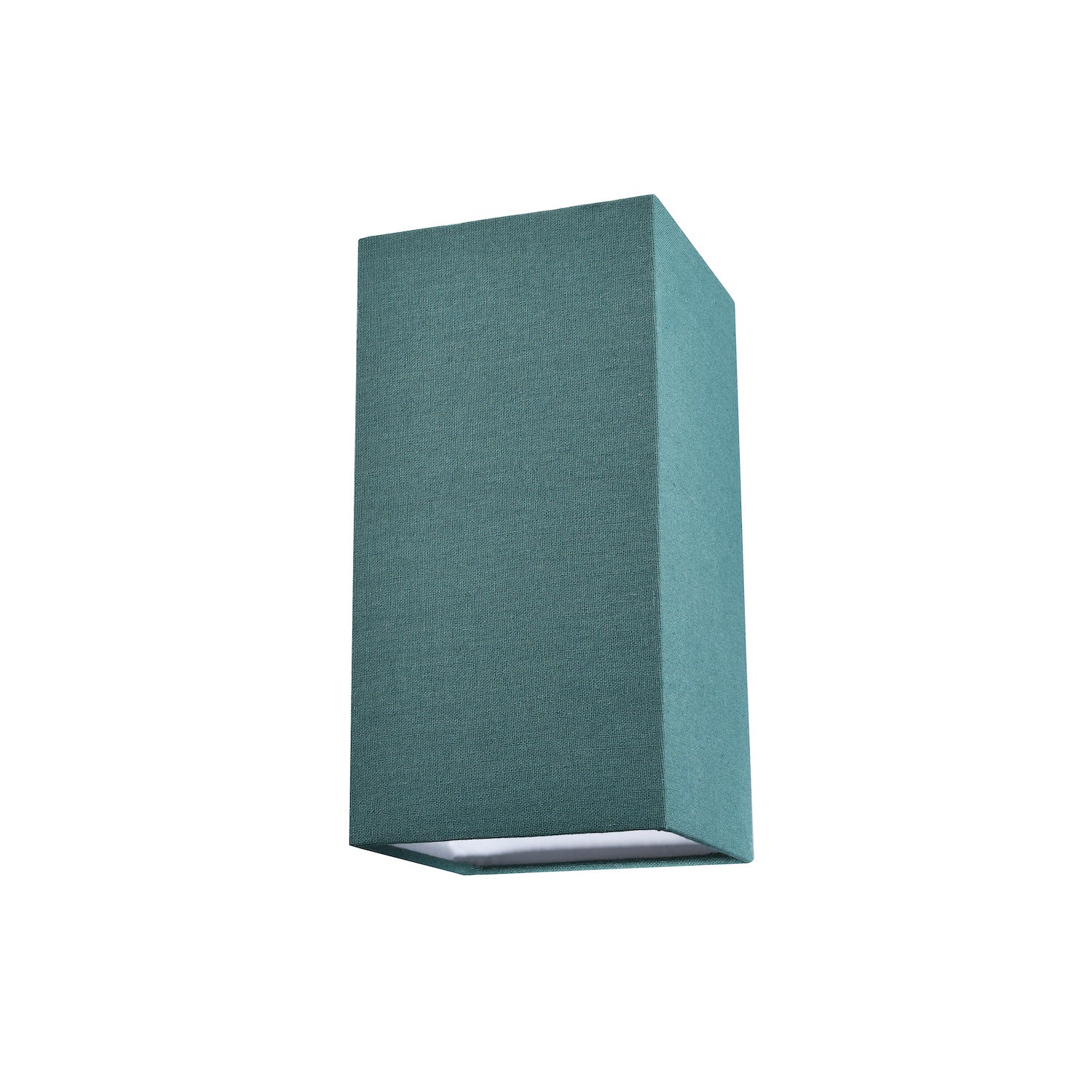 Contemporary and Stylish Forest Green Linen Fabric Tall Rectangular Lampshade Image 1