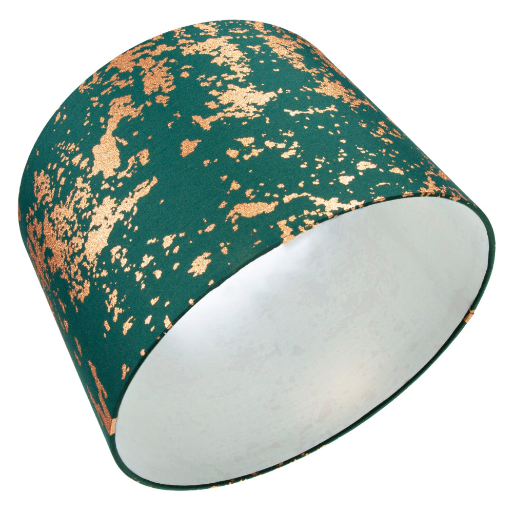 Modern Green Cotton Fabric Lampshade with Copper Foil Decor for Table or Ceiling Image 4