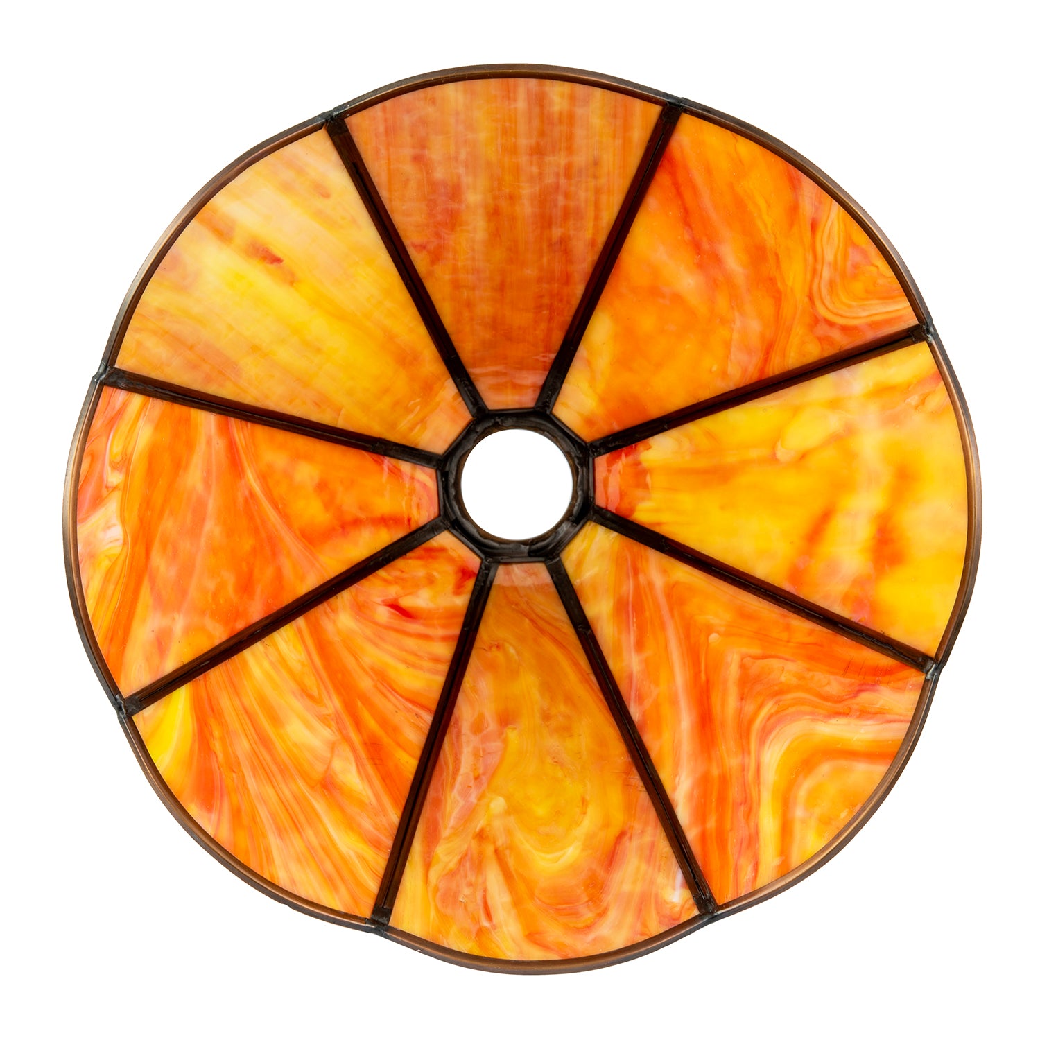 Classic Orange and Amber Tiffany Glass Easy Fit Pendant Lighting Shade Image 4