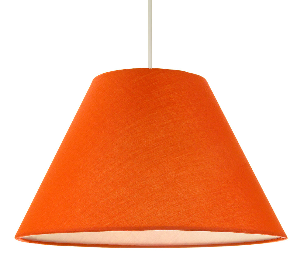 12" Vibrant Oange Cotton Coolie Lampshade Suitable for Table Lamp or Pendant Image 6