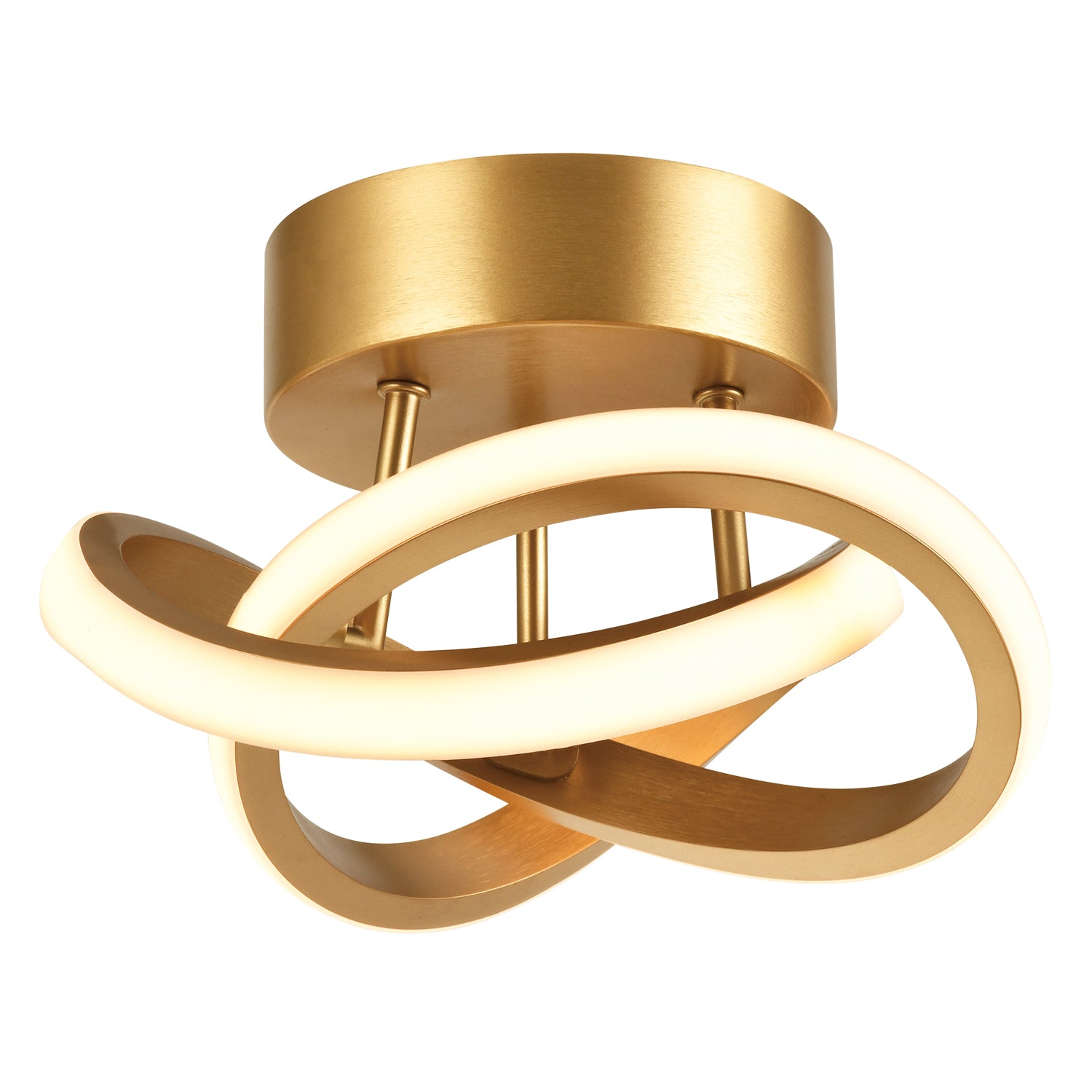 Modern LED Gold Ceiling Light with Swirl Thick Metal Strip Creates 1253 Lumens Image 2