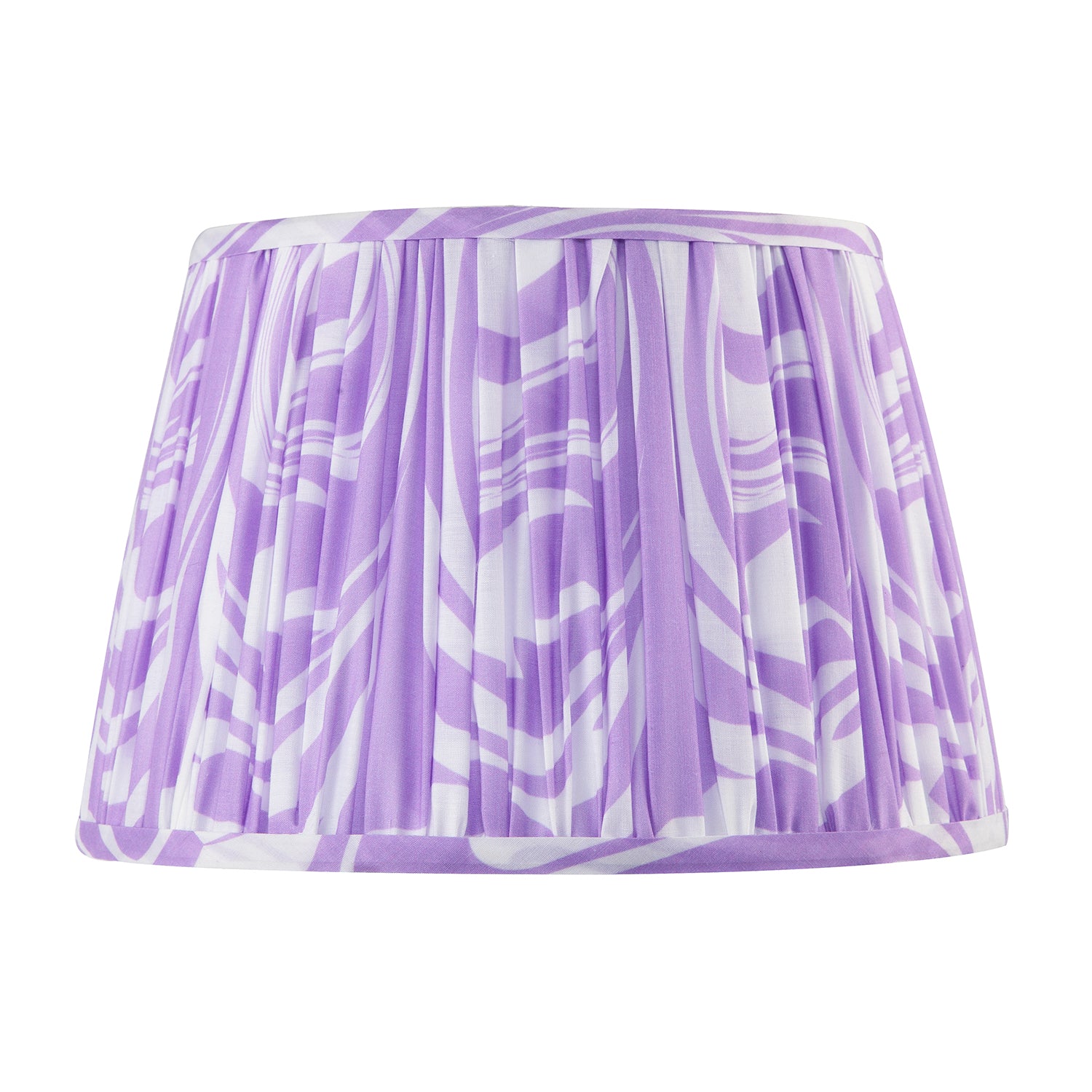 Modern Lilac Pleated Cotton Fabric Lamp Shade with Wavy Lines Design Image 3