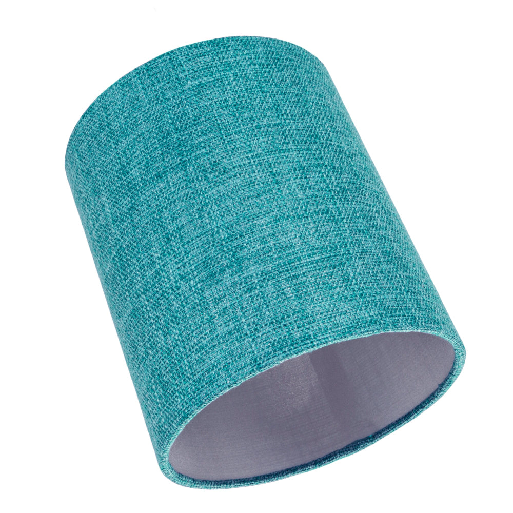 Contemporary and Sleek Teal Linen Fabric 6" Cylindrical Lamp Shade 60w Maximum Image 4