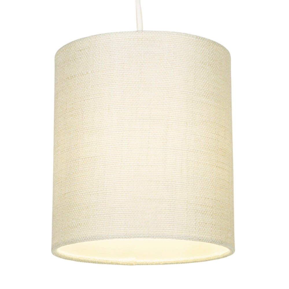 Contemporary and Sleek Cream Linen Fabric 6" Cylindrical Lamp Shade 60w Maximum Image 2