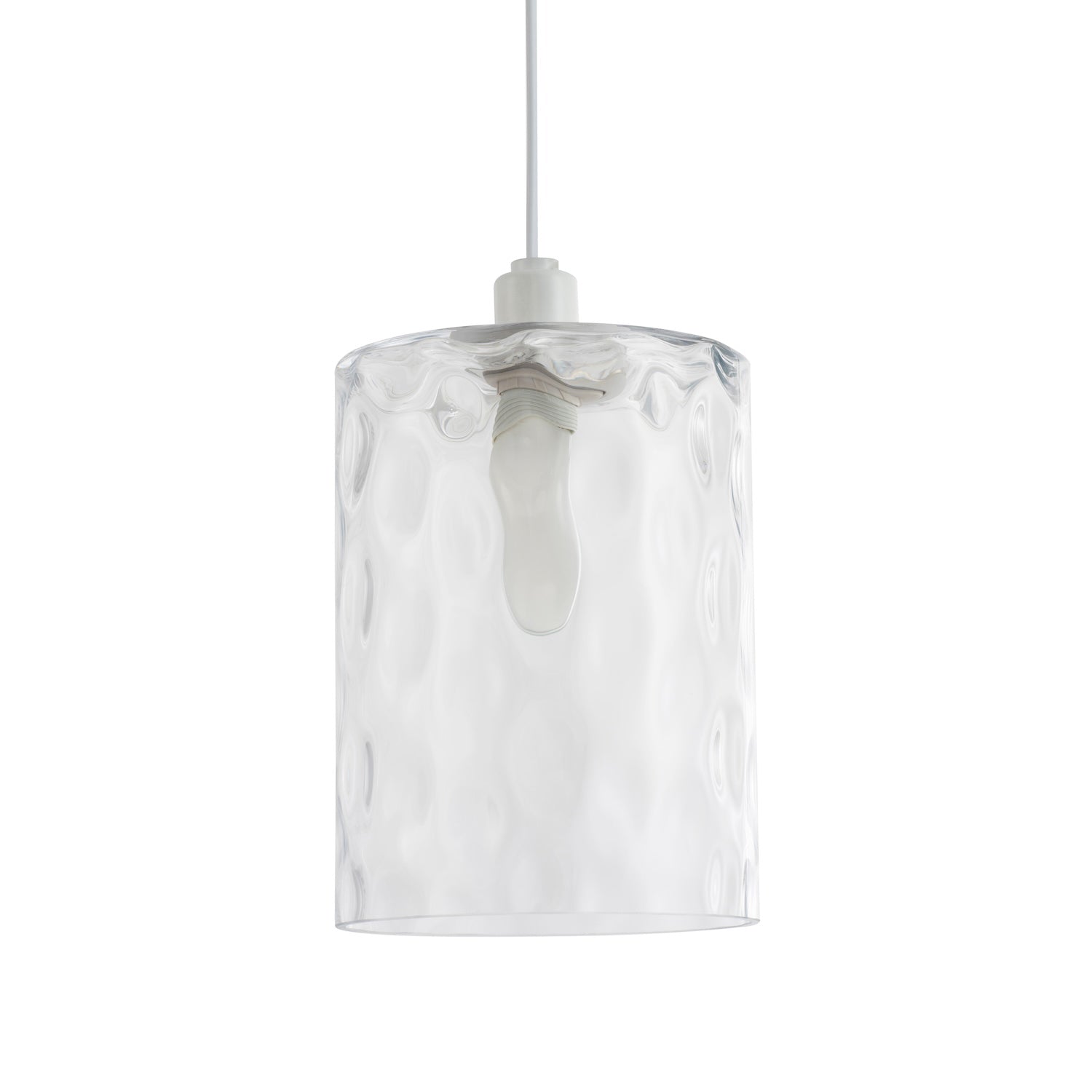 Chic Rectangular Hammered Design Clear Glass Pendant Lamp Shade - 20cm x 14cm Image 2