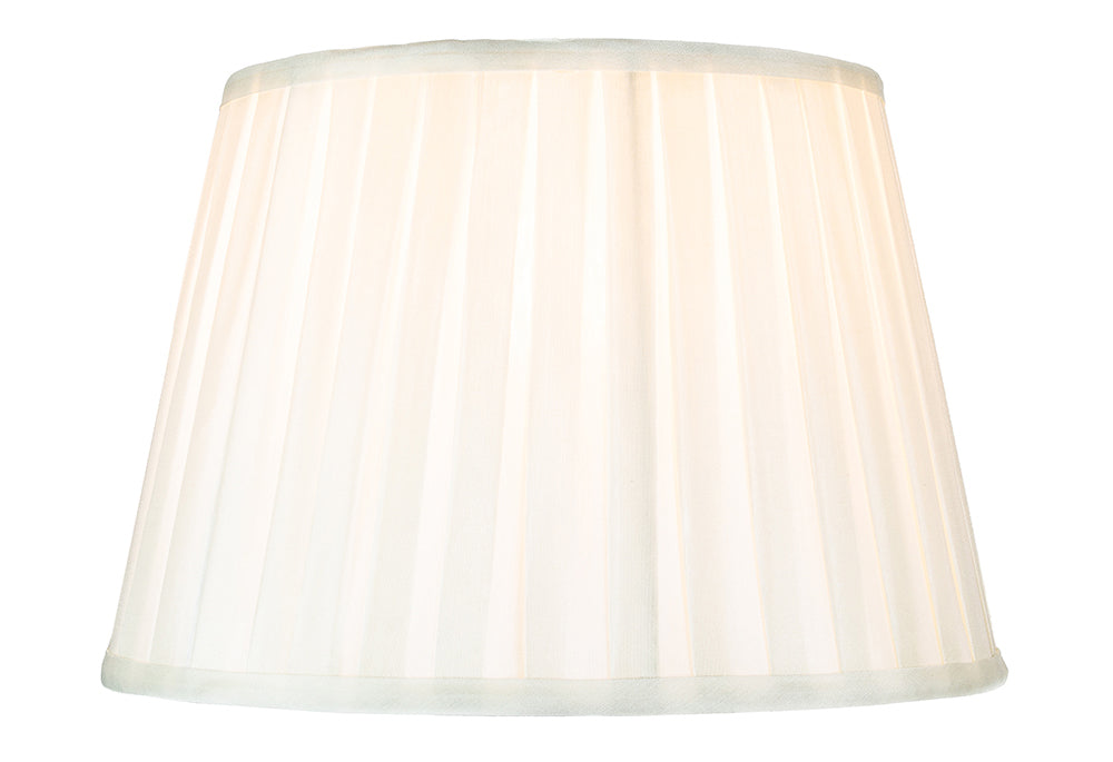 Traditional Classic Cream Faux Silk Pleated Inner Lined Lamp Shade - 12" Image 1