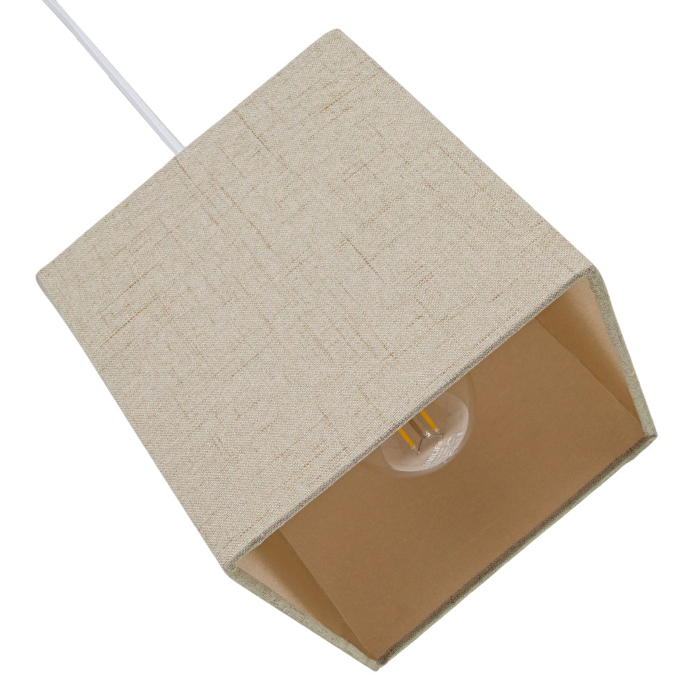 Contemporary and Sleek Taupe Linen Fabric Small Square Lamp Shade 40w Maximum Image 4