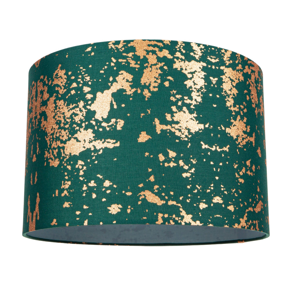 Modern Green Cotton Fabric Lampshade with Copper Foil Decor for Table or Ceiling Image 1