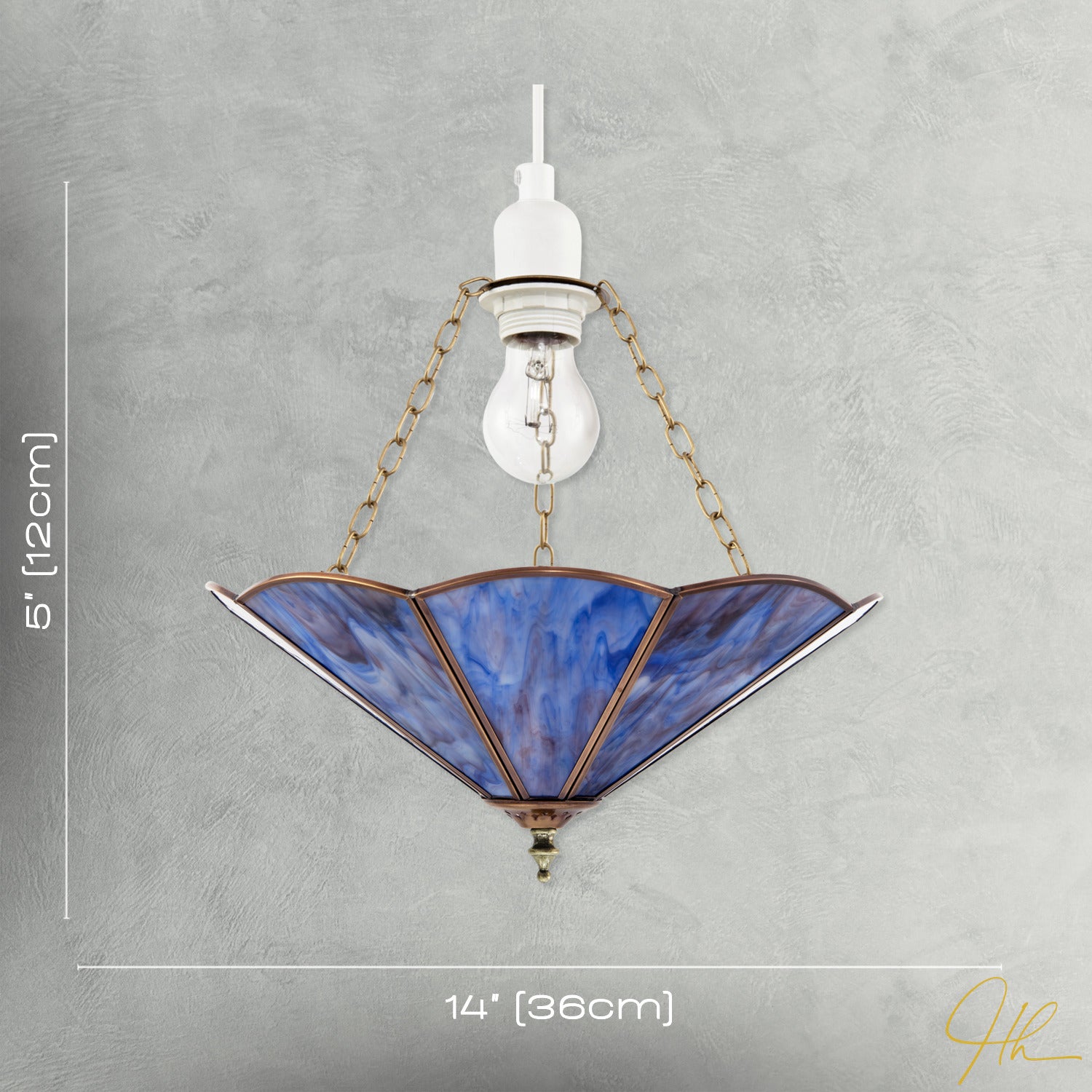 Lavender Purple Chic Tiffany Glass Easy Fit Pendant Shade with Chains Image 7
