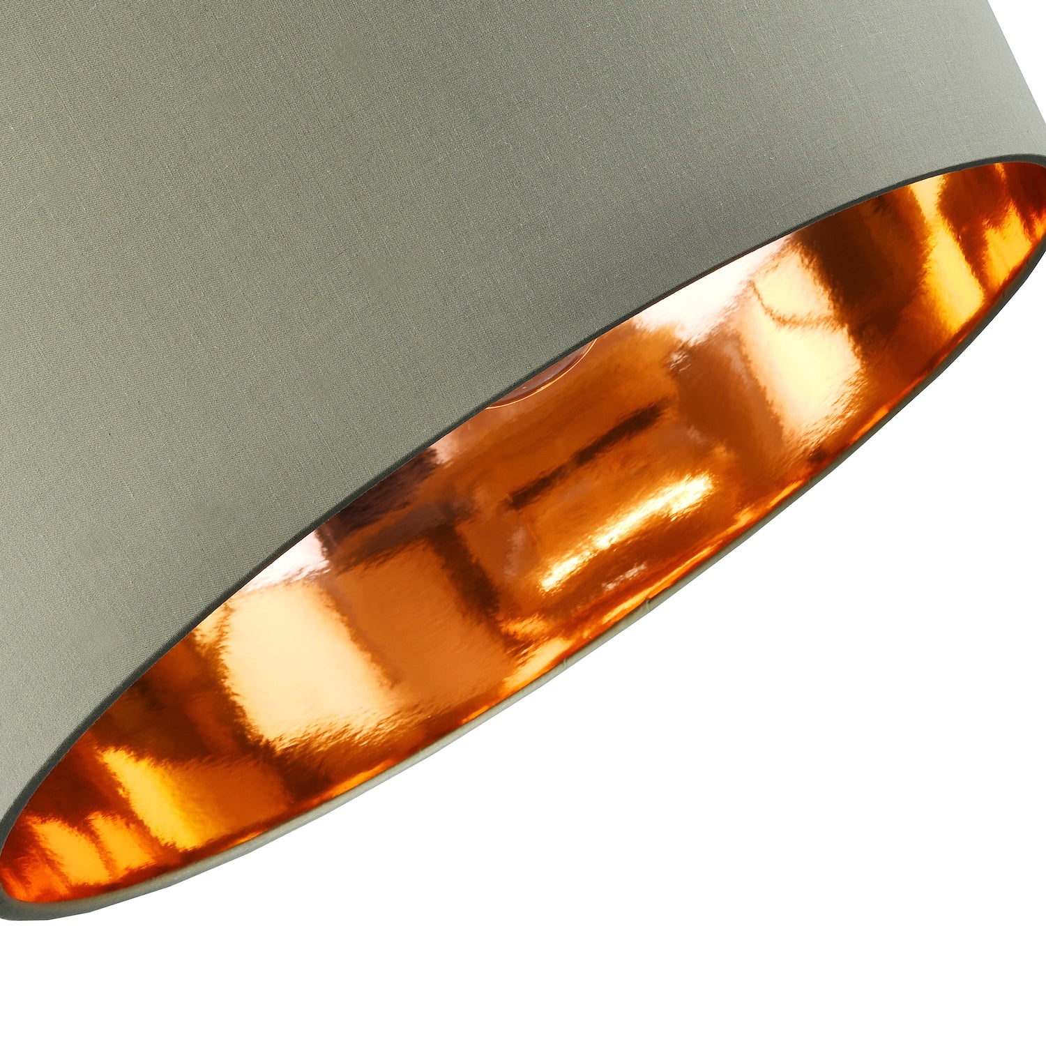 Olive Green Cotton 20" Floor/Pendant Lampshade with Shiny Copper Inner Image 5