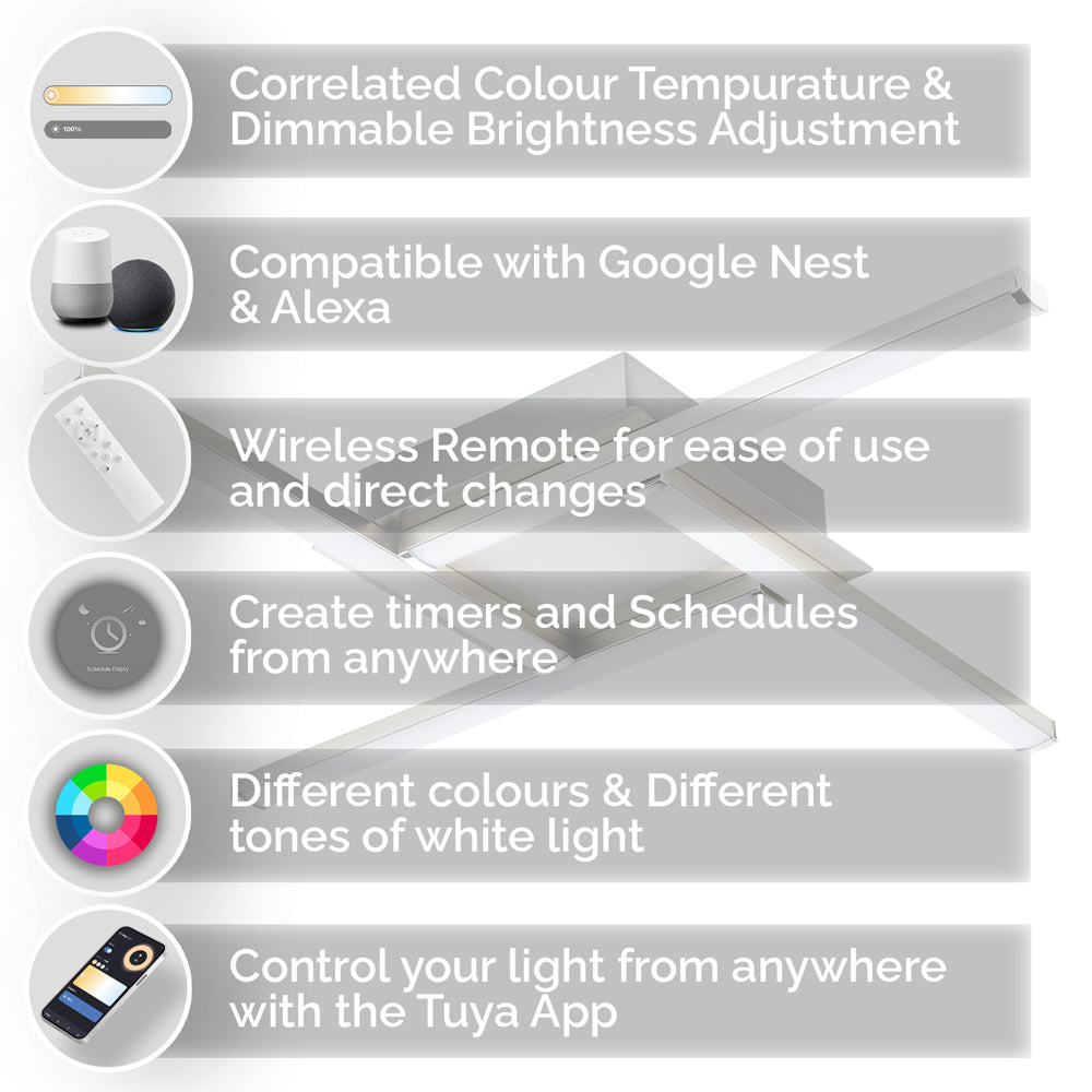 Contemporary Smart LED Ceiling Light with RGB and Dimming with Remote Control Image 2