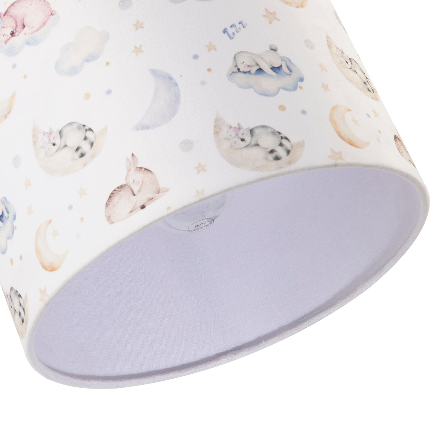 Fun and Cosy Baby Velvet Lamp Shade with Stars Clouds and Animals Image 5