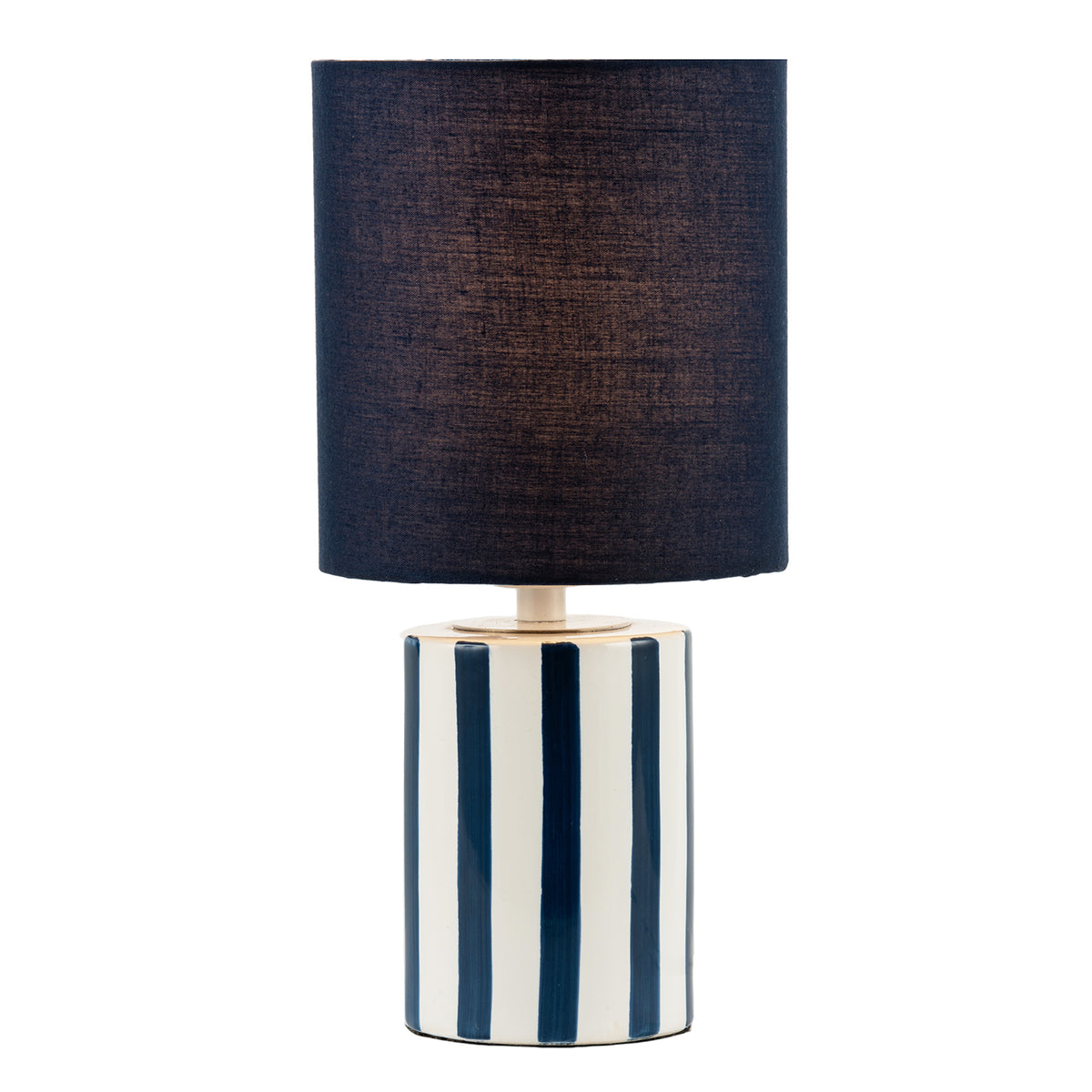 Navy Blue and White Striped Ceramic Coastal Modern Designed Table Lamp Image 3