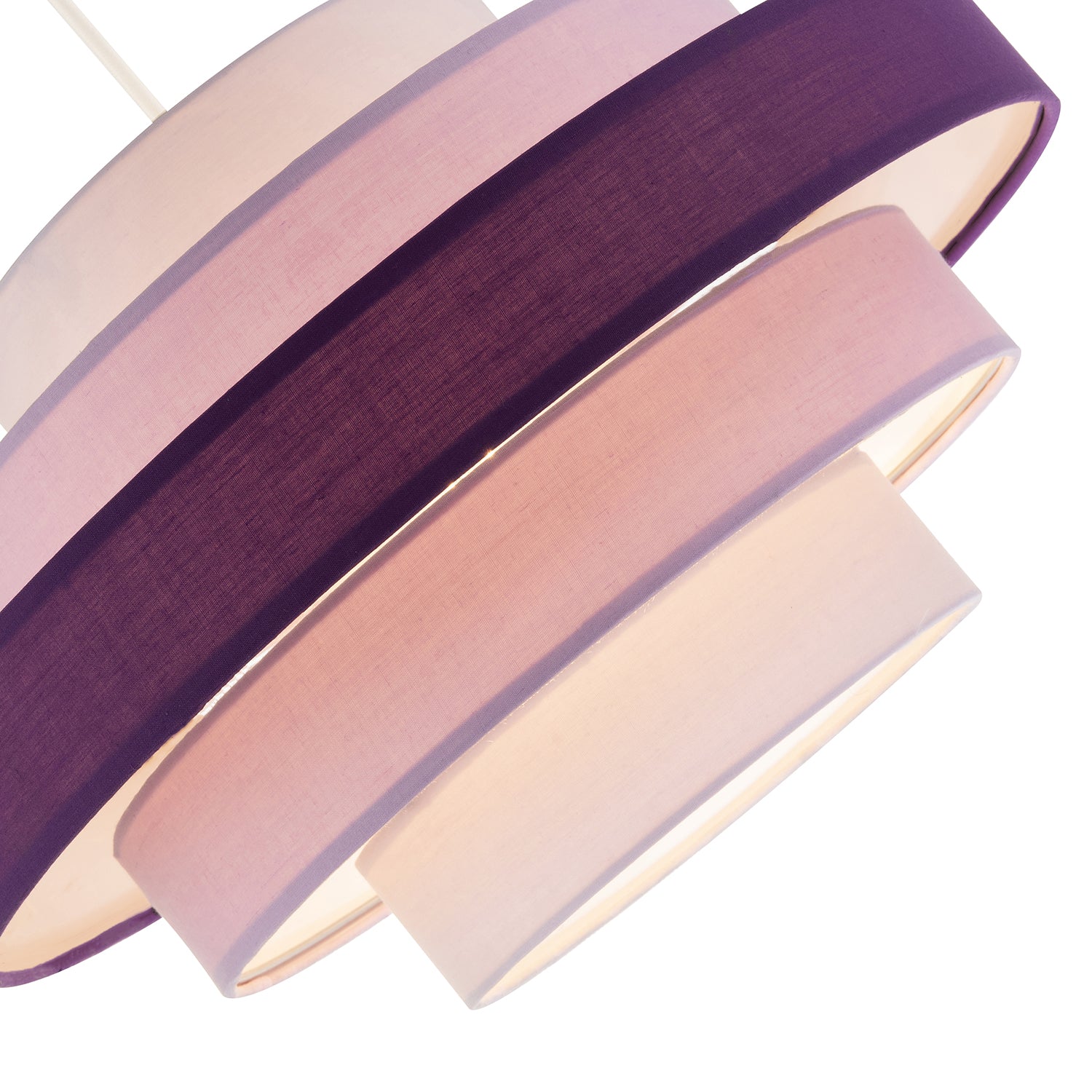 Five Tier Pendant Shade with Various Purple and Lilac Cotton Rings Image 3