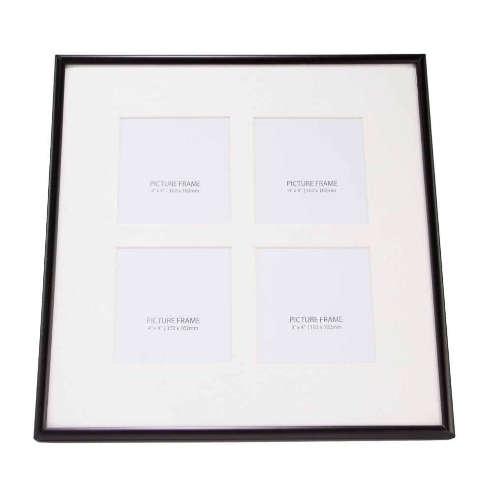 Traditional Matt Black Square Multi-Picture Collage Frame with Inner Ivory Card Image 2