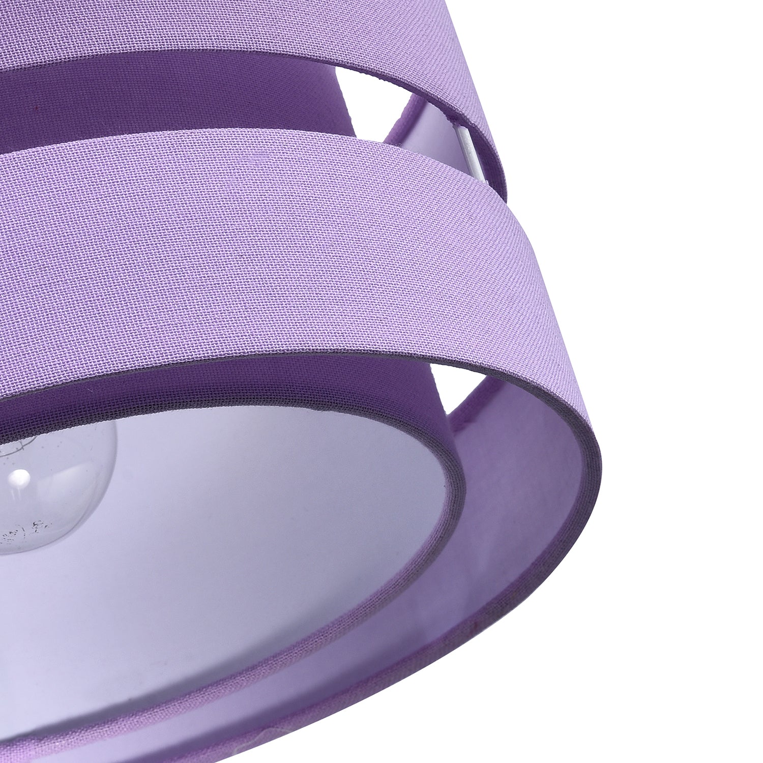 Contemporary Quality Lilac Linen Fabric Triple Tier Ceiling Pendant Light Shade Image 4