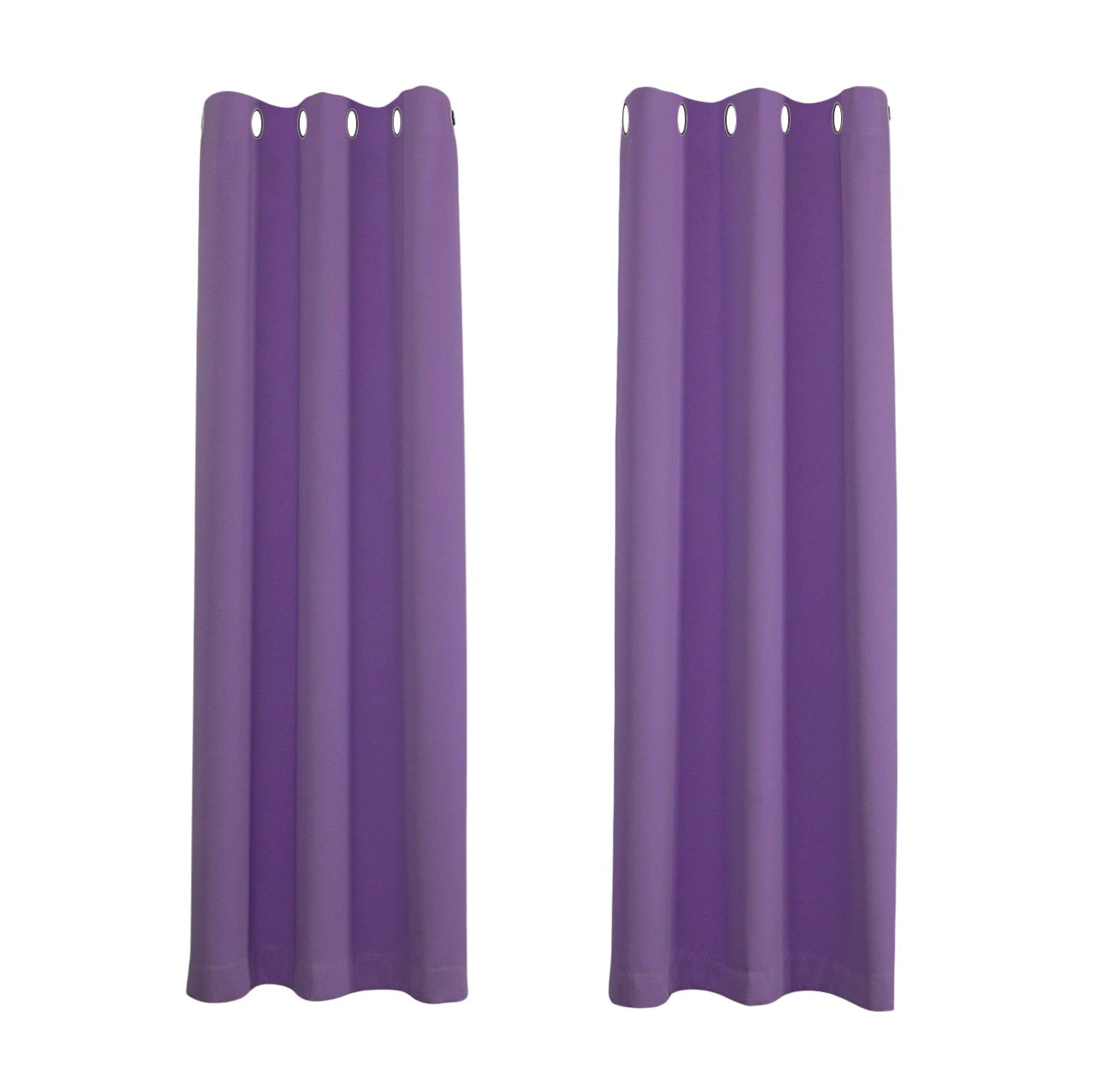 Purple Blackout Curtains - Eyelet Thermal Curtain  - 46 x 72 Inch Drop - 2 Panel Image 1