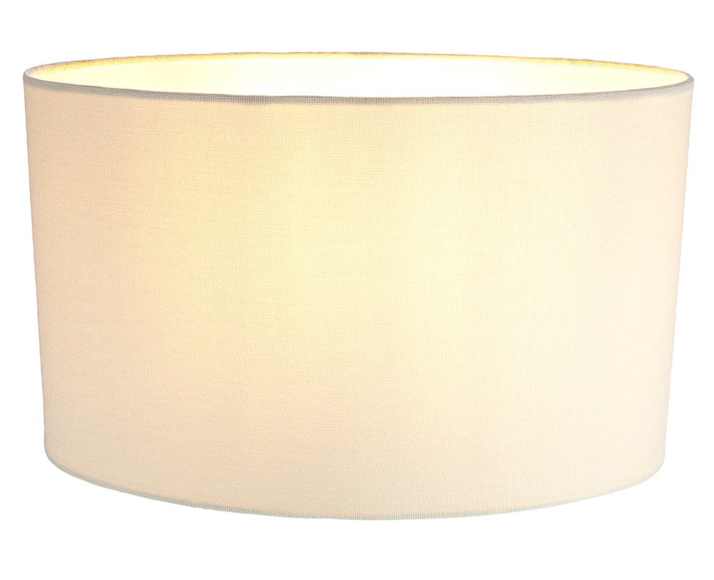 Contemporary and Stylish Soft Cream Linen Fabric Oval Lamp Shade - 30cm Width Image 2