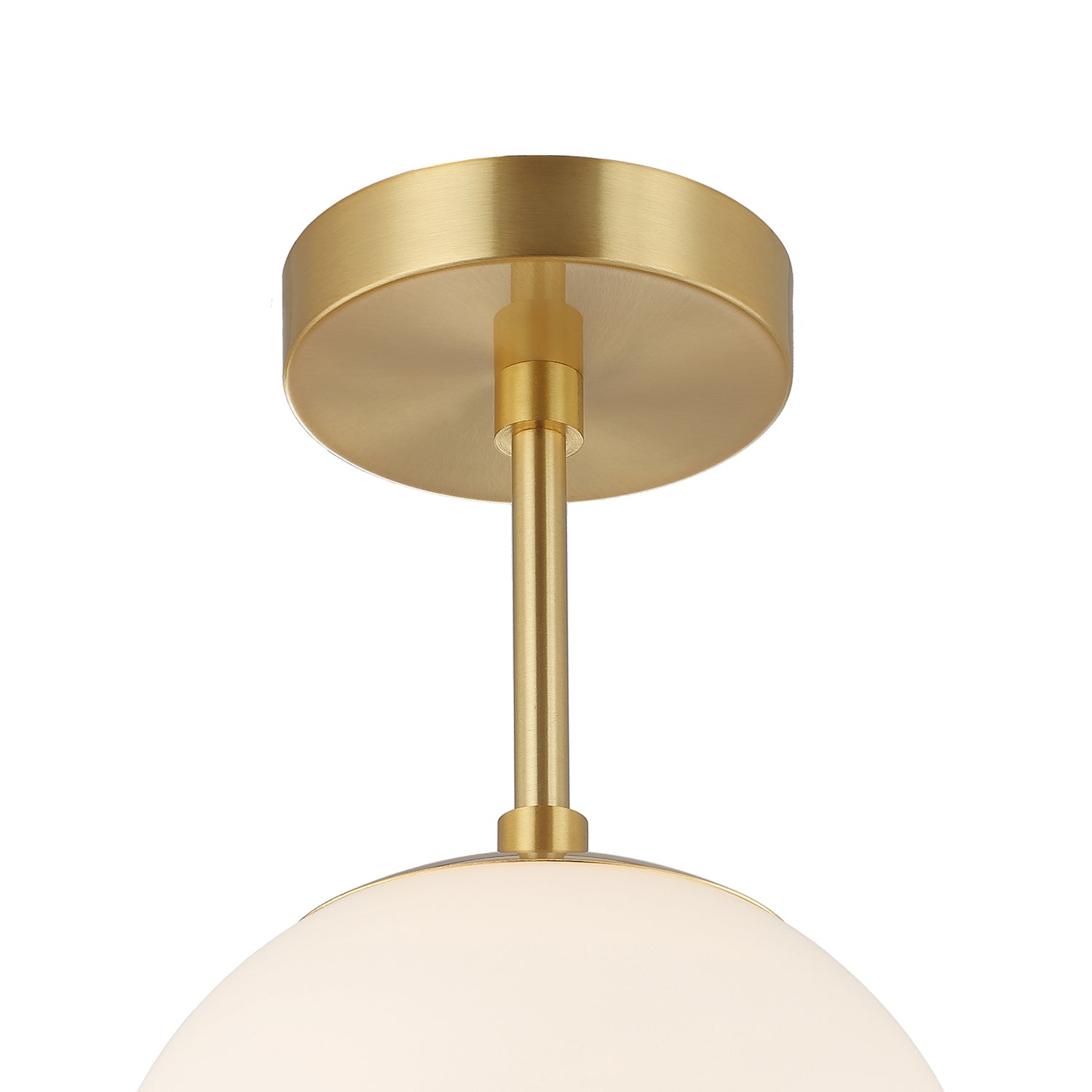 Traditional Glass Globe IP44 Bathroom Ceiling Light Fixture in Brushed Gold Image 4