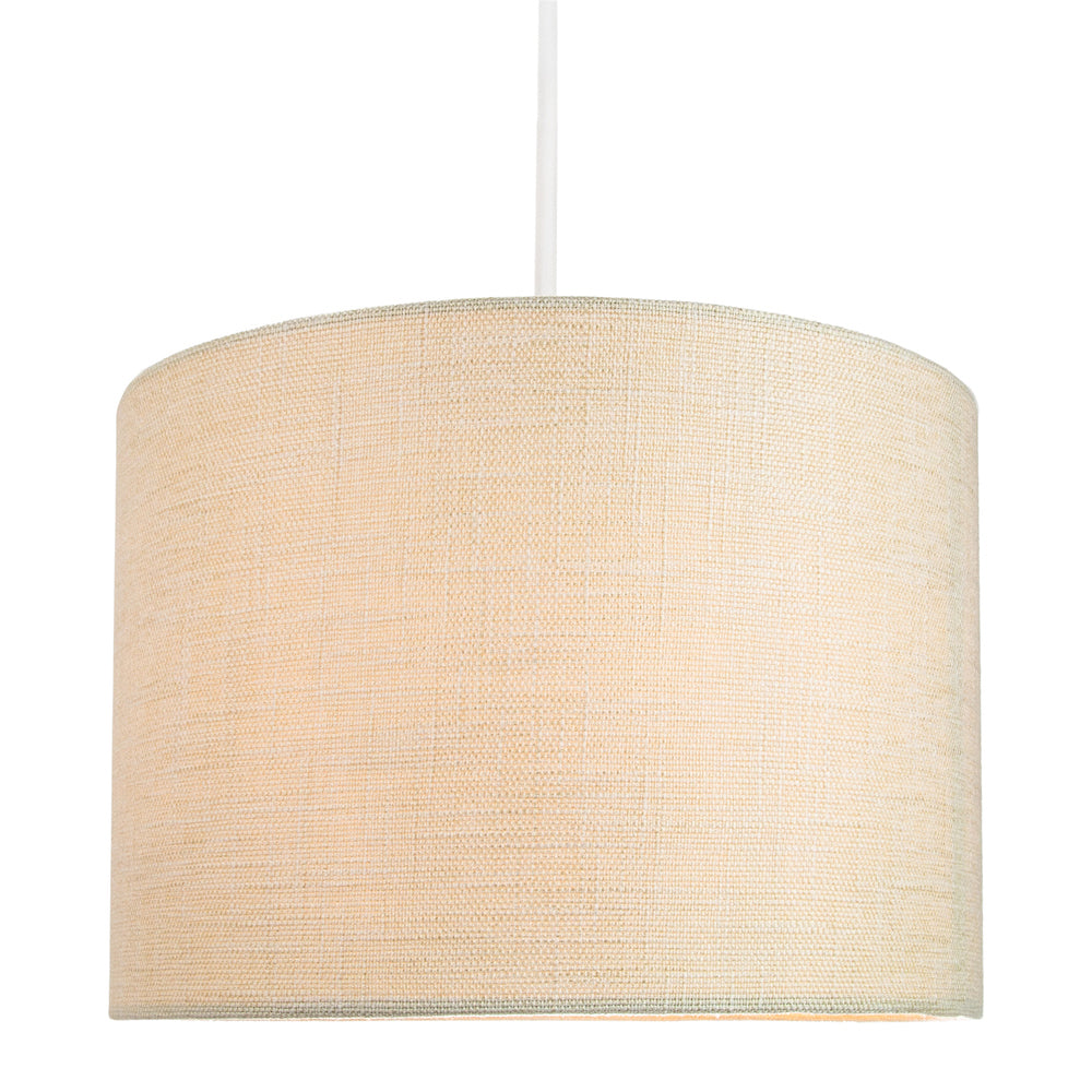 Contemporary and Sleek 10 Inch Cream Linen Fabric Drum Lamp Shade 60w Maximum Image 5