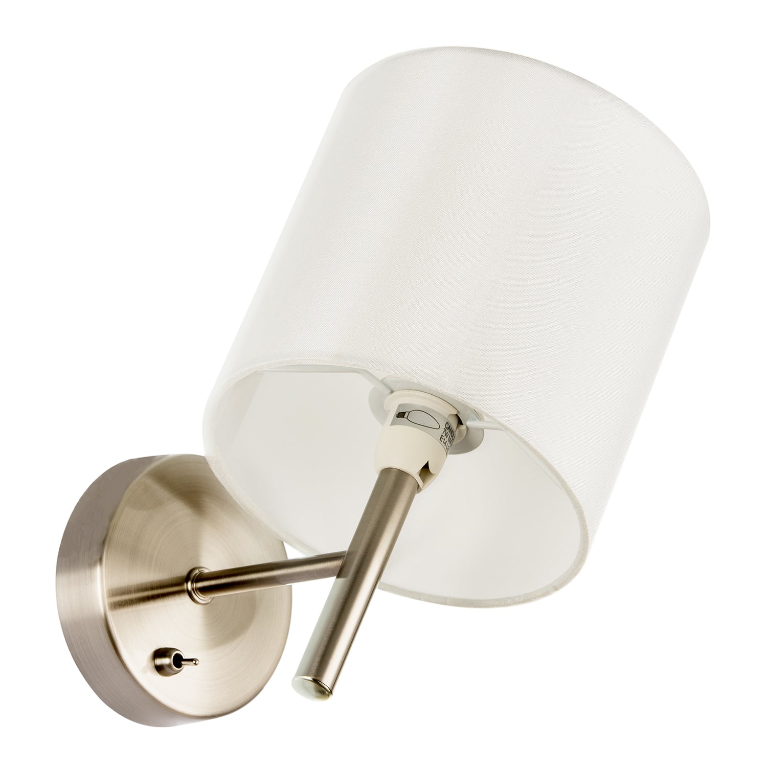 Modern Bedside Wall Lamp in Satin Nickel with Toggle Switch and Shade Image 4
