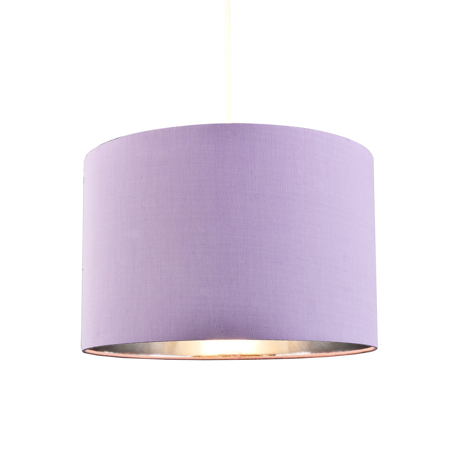 Contemporary Lilac Cotton 10" Table/Pendant Lampshade with Shiny Silver Inner Image 2